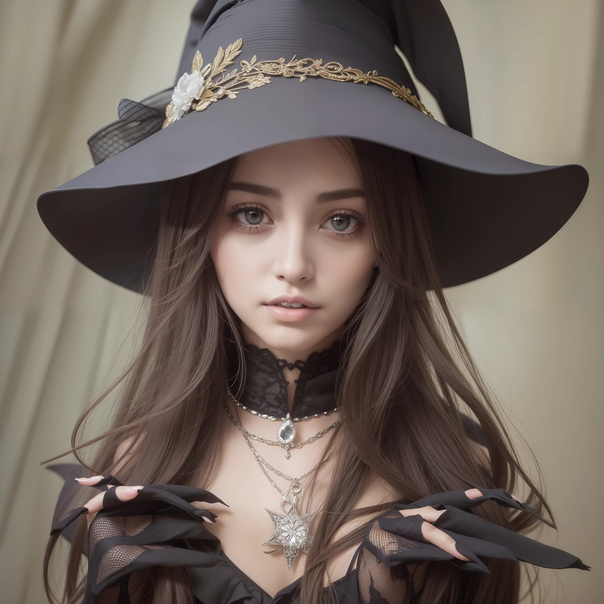 Pretty 25-year-old witch, dressed as a witch