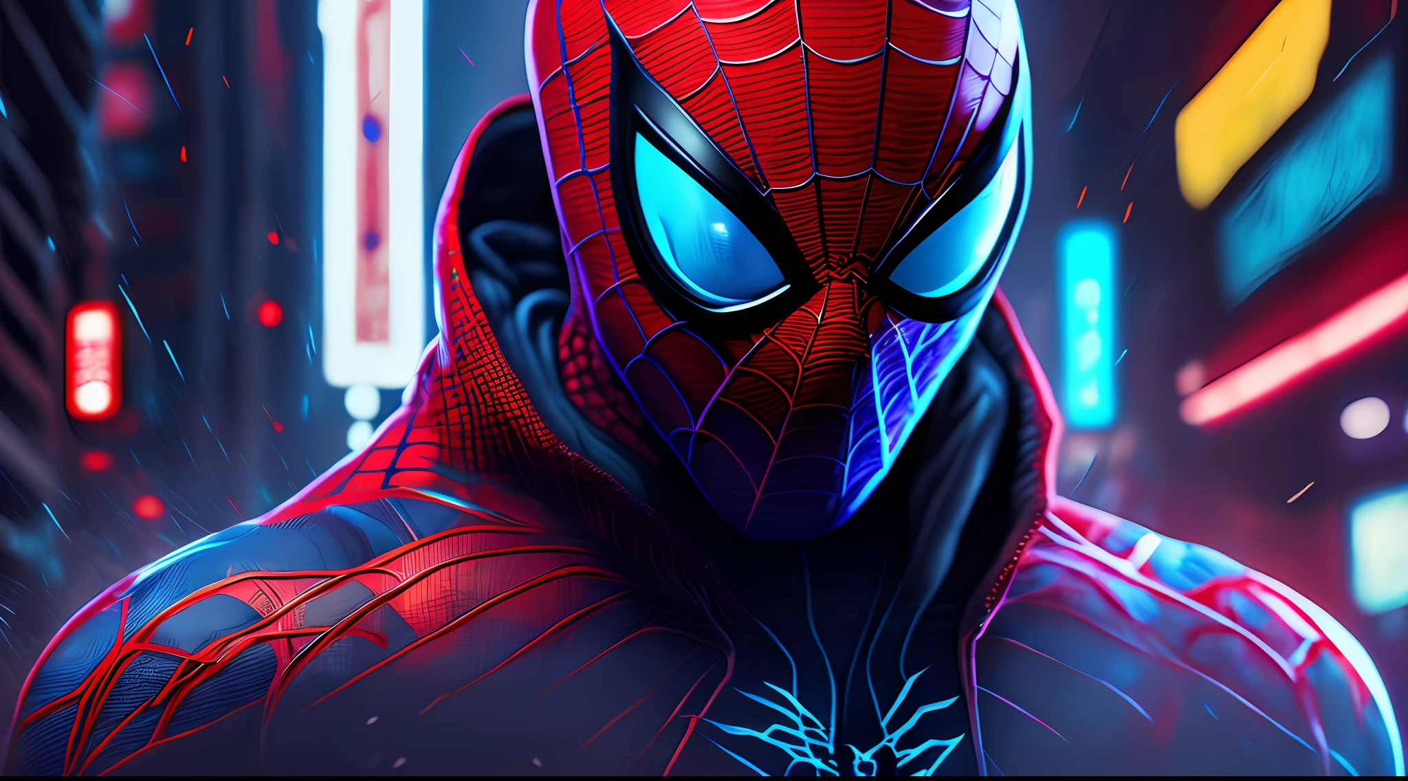 Spider-Man, Cyberpunk, 8k.