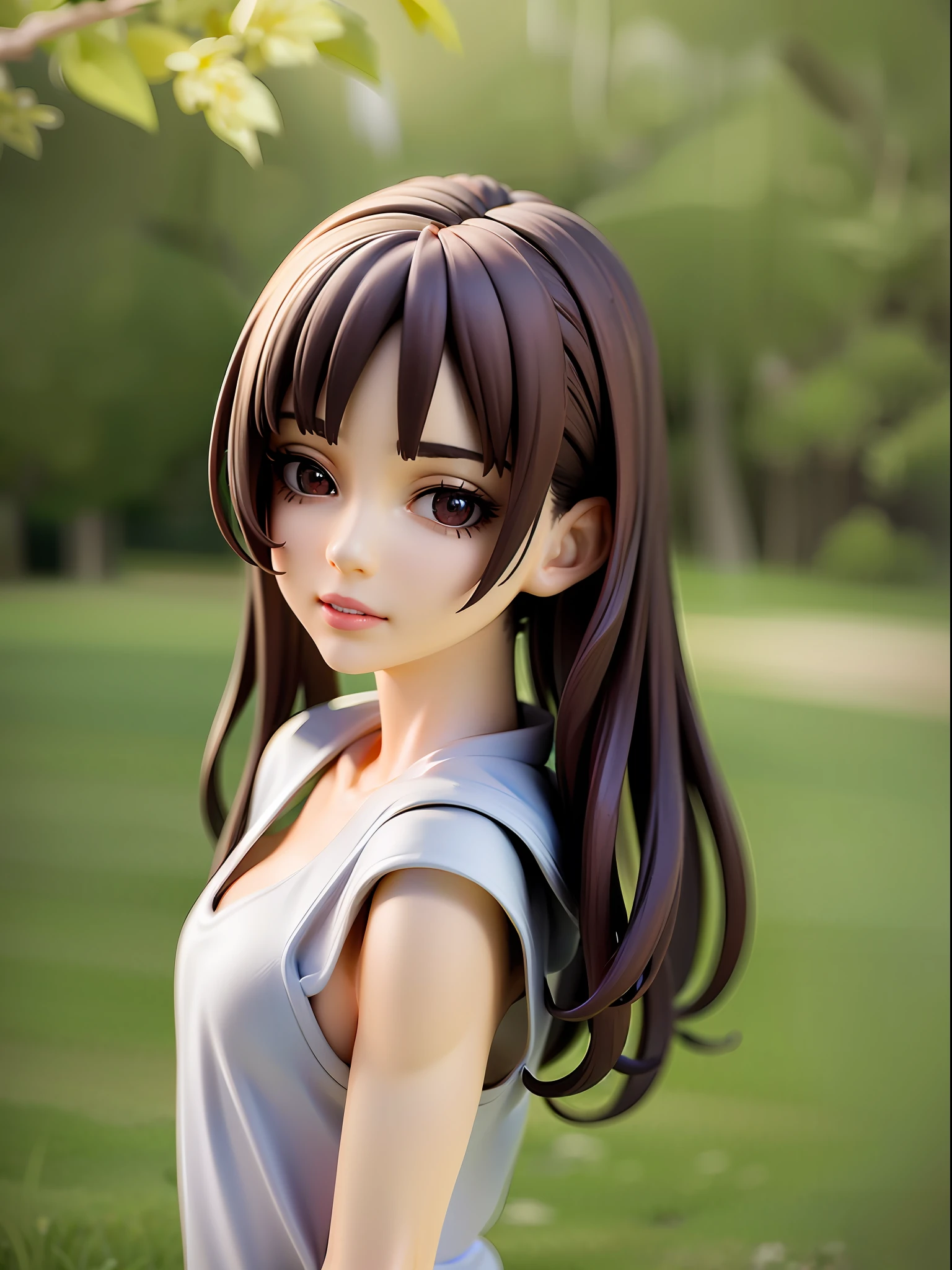 best quality,masterpiece,ultra high res,(photo realistic:1.2),black hair,(slender:1.4),brown eyes, small face,,