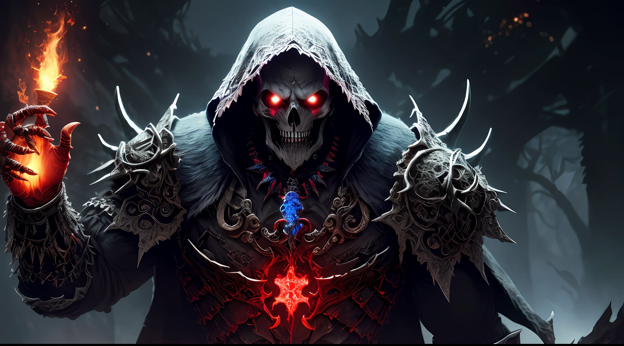 (extremely detailed 8k wallpaper), a medium shot photo of a fearful necromancer, intricate, high detail, dramatic