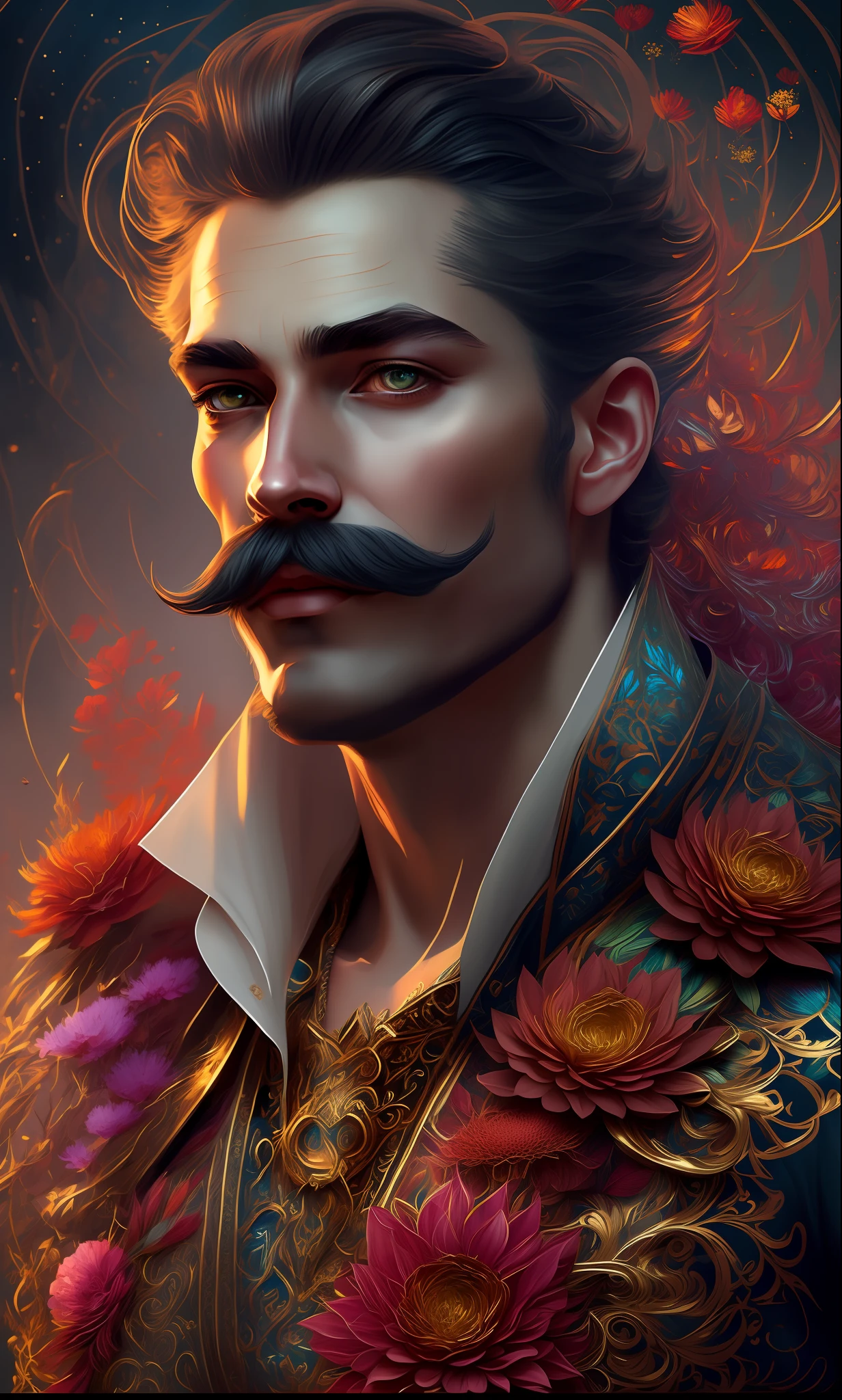 cheekbones well drawn and painted following the general style of the image