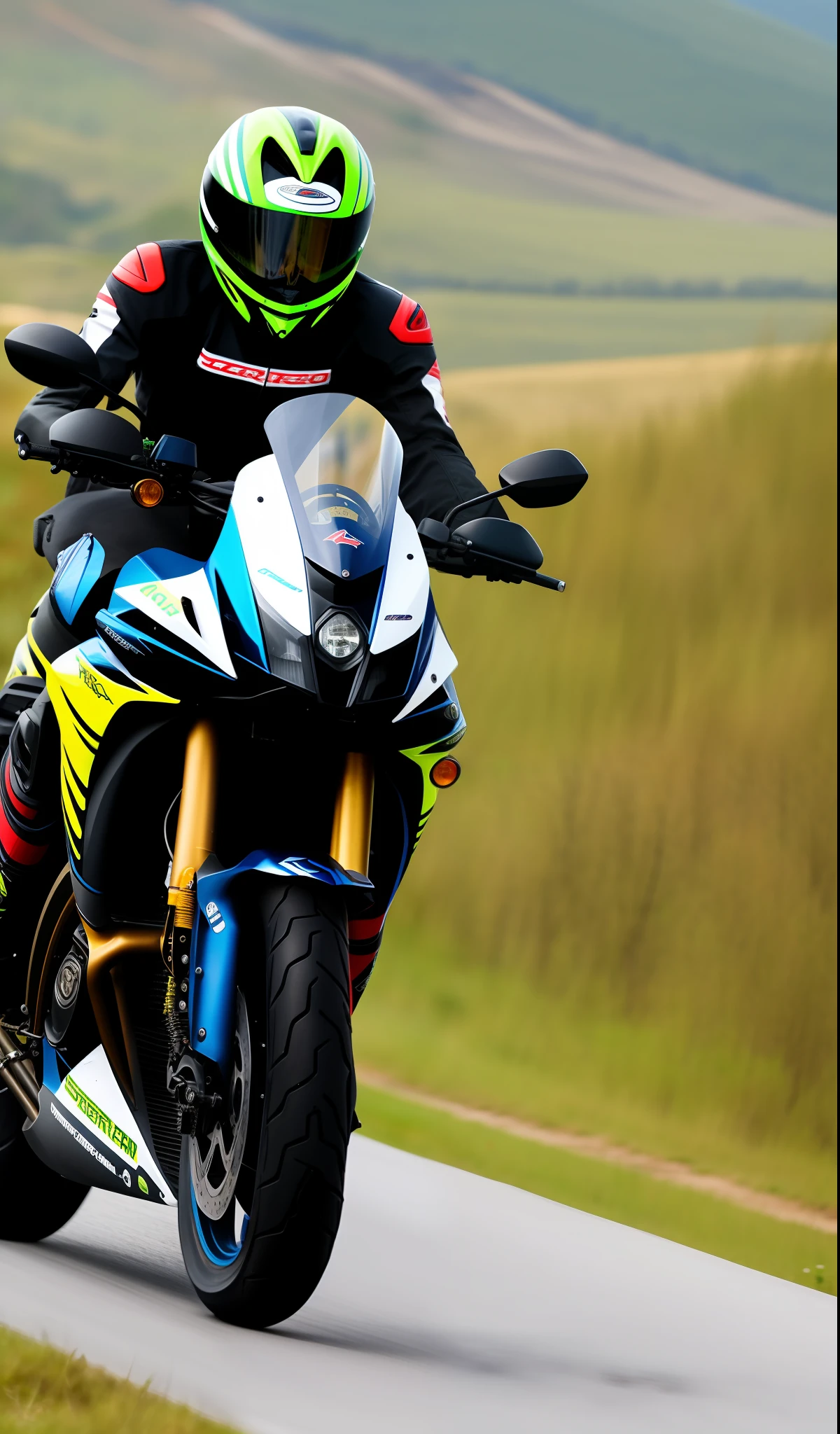 motorcycles in different scenarios such as roads, trails and races