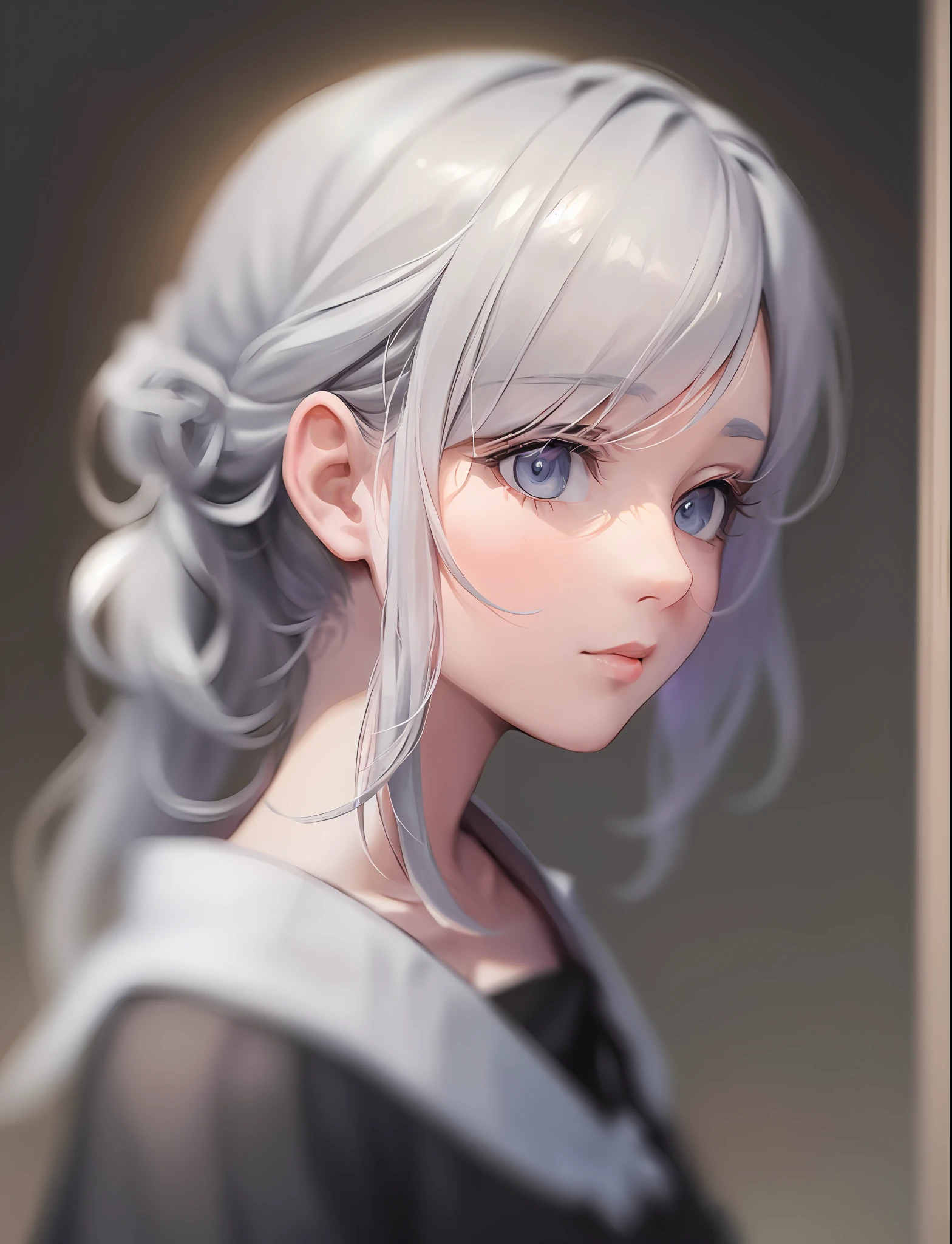 Ambiguity drawn with brushes, very pastel painting, student girl, gray hair with insanely detailed three-dimensional effect: 1.4, Claude Monet, vividly