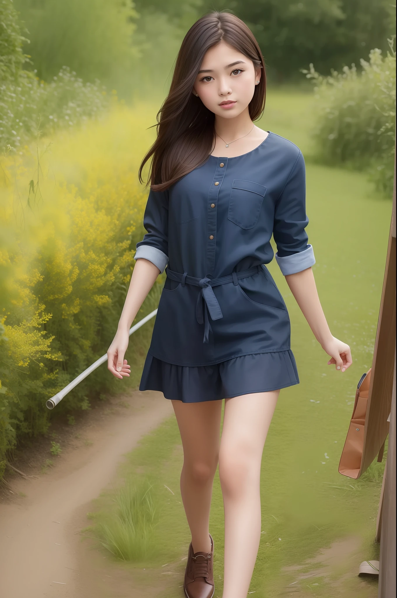 Best quality, super high resolution, (realism: 1.4), 1girl, masterpiece, outdoor, full body,