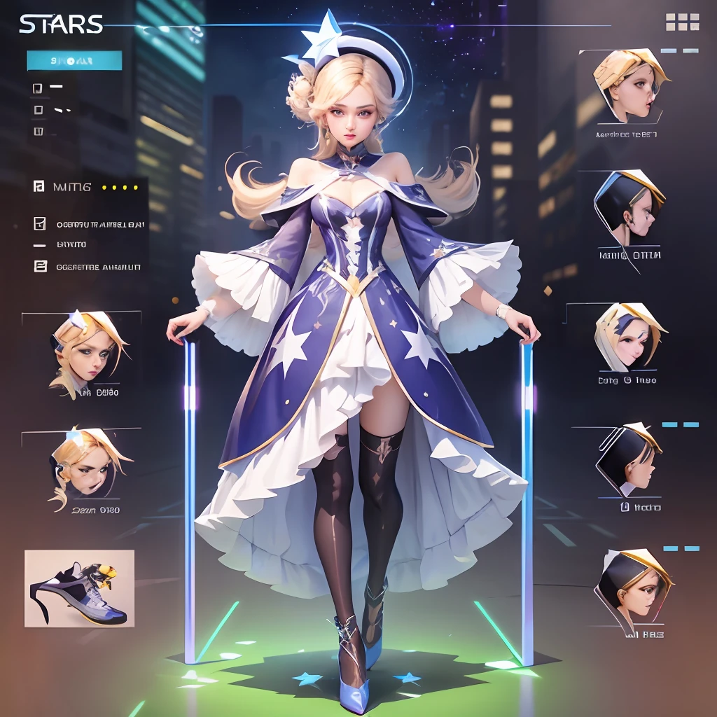 stars  fashion design, clothes And shoes concept, metaverse, futuristc, dressup games, game character, fullbody --auto --s2