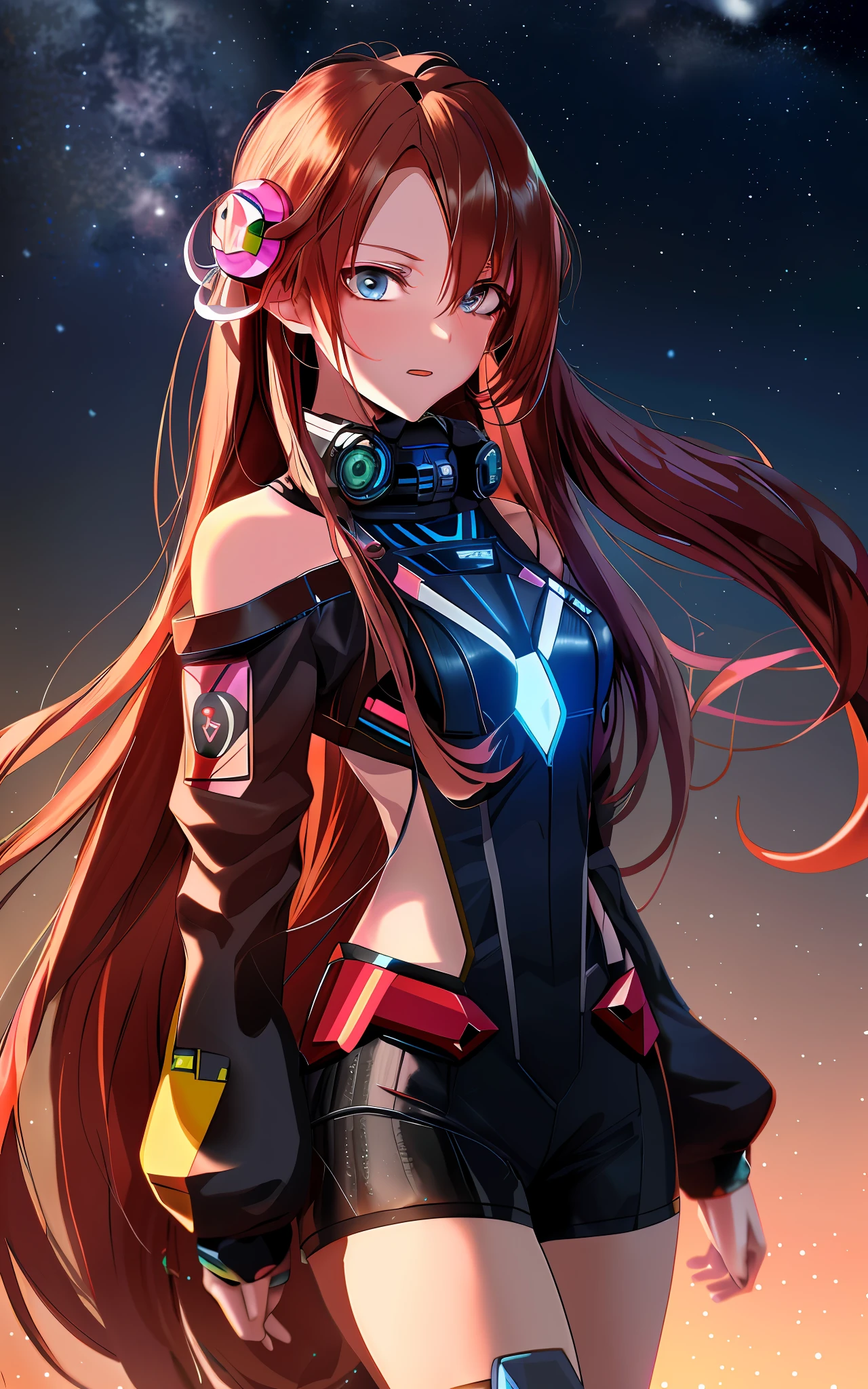 anime girl with long hair and a gas mask on, portrait anime space cadet girl, girl in mecha cyber armor, female cyberpunk anime girl, digital cyberpunk anime art, cyberpunk anime girl mech, cyberpunk anime girl, anime girl of the future, smooth anime cg art, extremely detailed artgerm, portrait knights of zodiac girl, cyborg goddess in cosmos