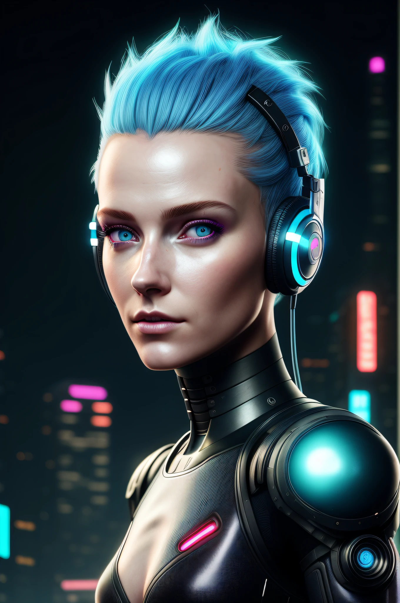 Amazing photographic scandinavian woman. Copper hair, blue eyes, Cyberpunk neon city night| look at a camera| Short blue hair, electronic system on head humanoid |cyborg woman| with a visible detailed brain| with a visible detailed heart| muscles cable wires| biopunk| cybernetic| cyberpunk| white marble bust| canon m50| 100mm| sharp focus| smooth| hyperrealism| highly detailed| intricate details| carved by michelangelo|futuristic woman in futuristic city with headphones and headphones, dreamy cyberpunk girl, cyberpunk beautiful girl, retrofuturistic female android, beautiful cyberpunk woman model, advanced digital cyberpunk art, digital cyberpunk - anime art, cyberpunk futuristic neo, digital cyberpunk anime art, female cyberpunk anime girl, cyberpunk woman, cyberpunk 2 0 y. o model girl, futuristic cyberpunk, cyberpunk angry gorgeous goddess