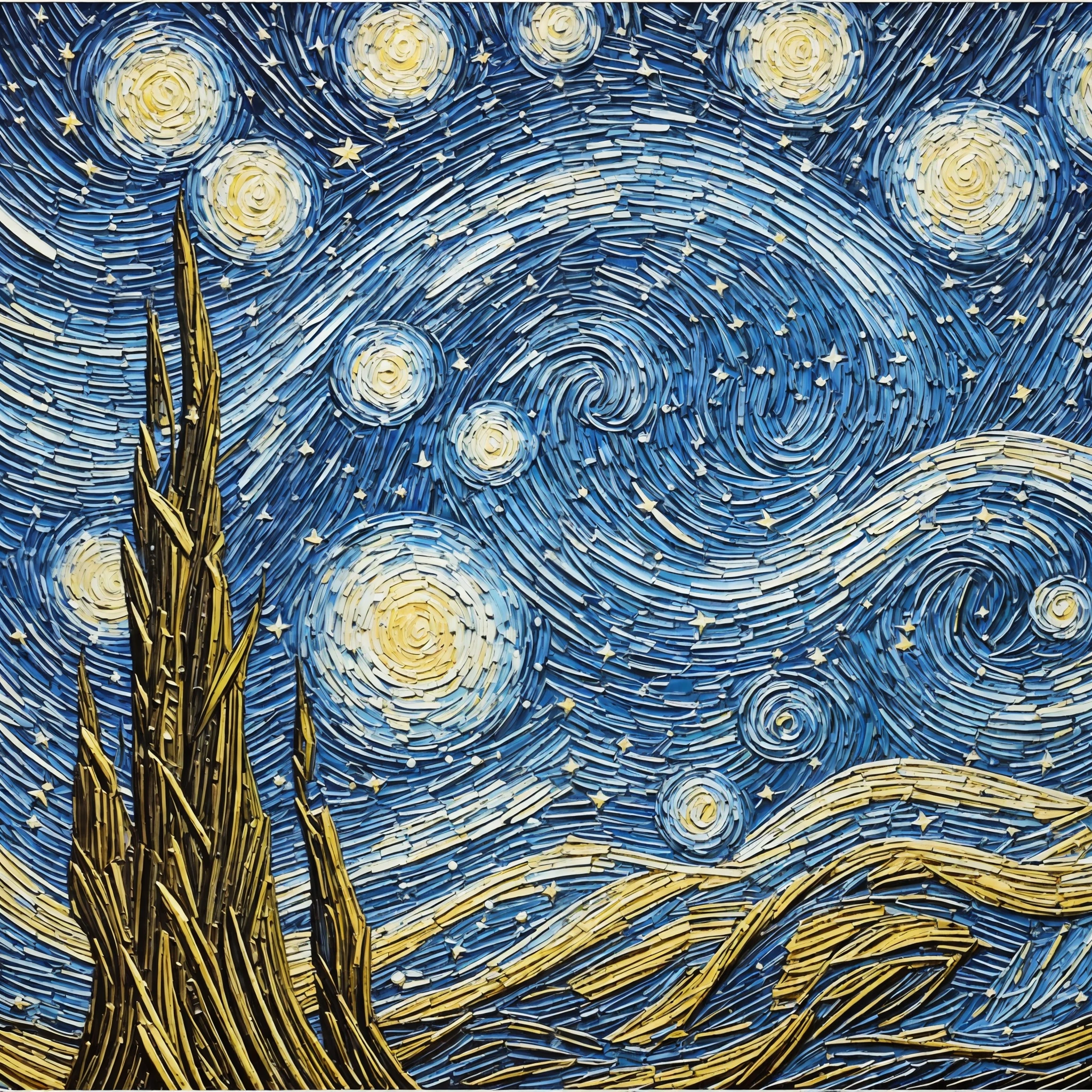 Using the style of Van Gogh's oil paintings, recreate Starry Sky in as much detail as possible --auto --s2