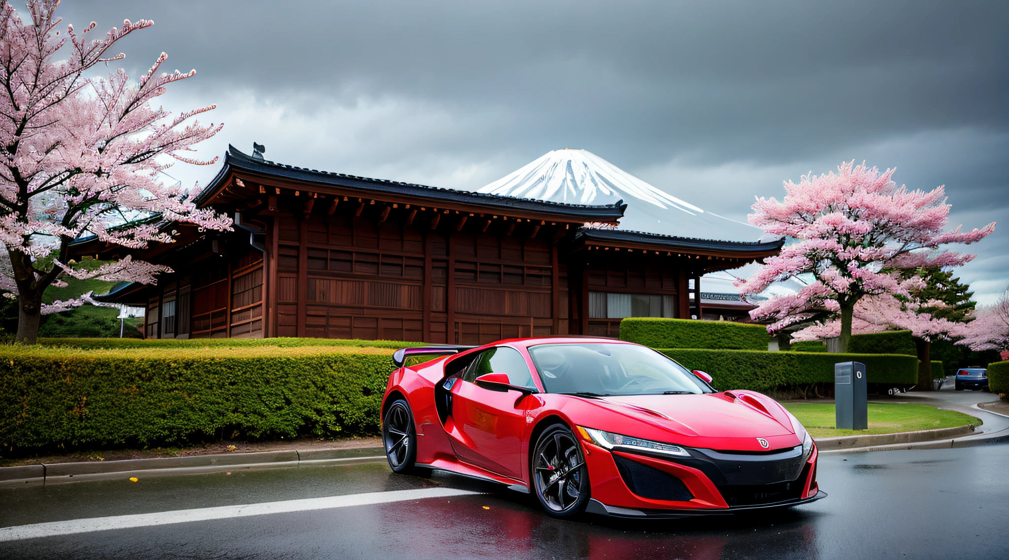 Realistic illustration of B-Eller-Redatetona SP3 in Berlin, Germany. Noon time and rainy weather. Ultra Detail, 8K, HDR, Octane Rendering, Redshift, Unreal Engine 5. Professional color grade, atmosphere, amazing depth, rich colors, powerful images, psychedelic overtones, 4K, 8K. Honda NSX2000 Concept Near Future Design, Innovative Cyberpunk Design, Tokyo, Mt. Fuji Visible, Cherry Blossoms Falling Gorgeously from the Air, Moonlight on the Summit of Mt. Fuji, Atmosphere, Time-lapse Photography, Samurai House,