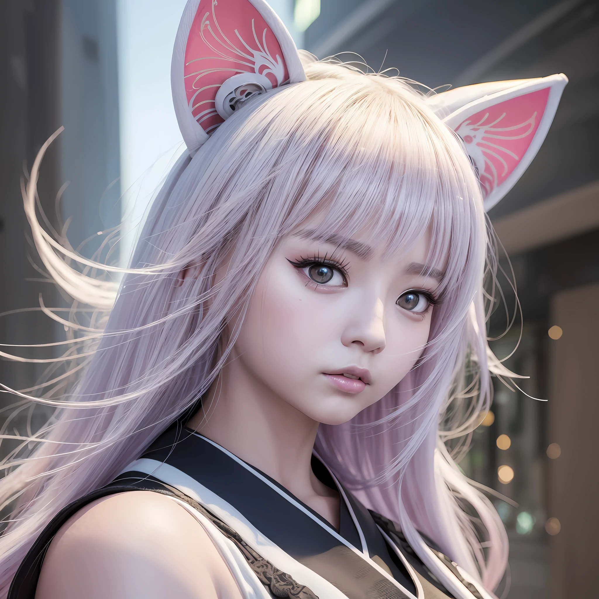 Manga, Vibrant Hanfu Cat, Oshikonoha, Street Style, Vibrant, Body, Extreme Closeup, Headshot Close-up, C4d, Octane Rendering, Blender, Clay Handmade, With Cinematic Lighting and Clean White Background and Premium Color Scheme, Cyberpunk, 8k --AR 9:16 --niji 5 --auto --s2