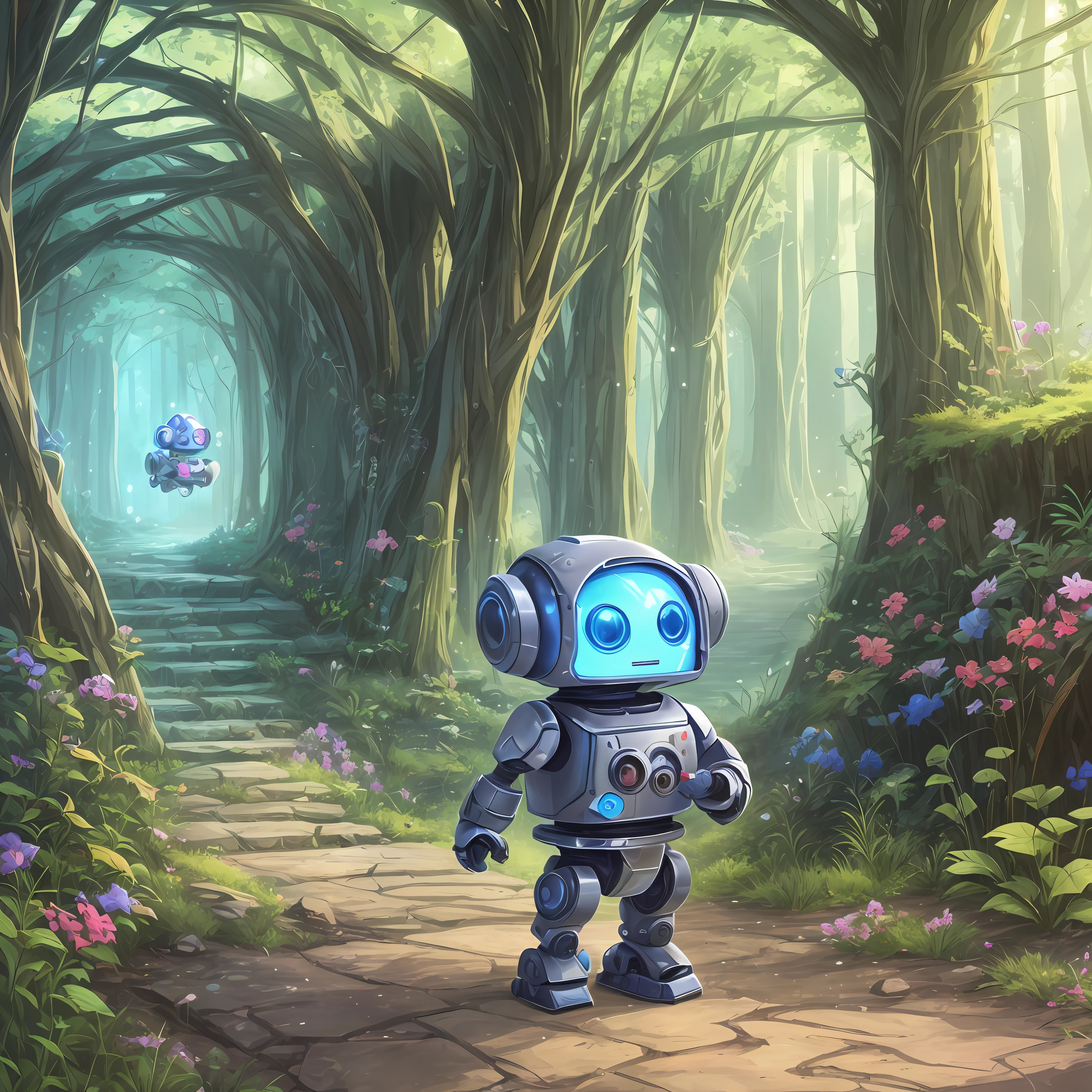 There was once an adorable little robot named Zic-Zac, who lived in a world full of magic and charm. He loved exploring the most remote corners of Dreamland, where magical beings and fantastic creatures existed. --auto --s2