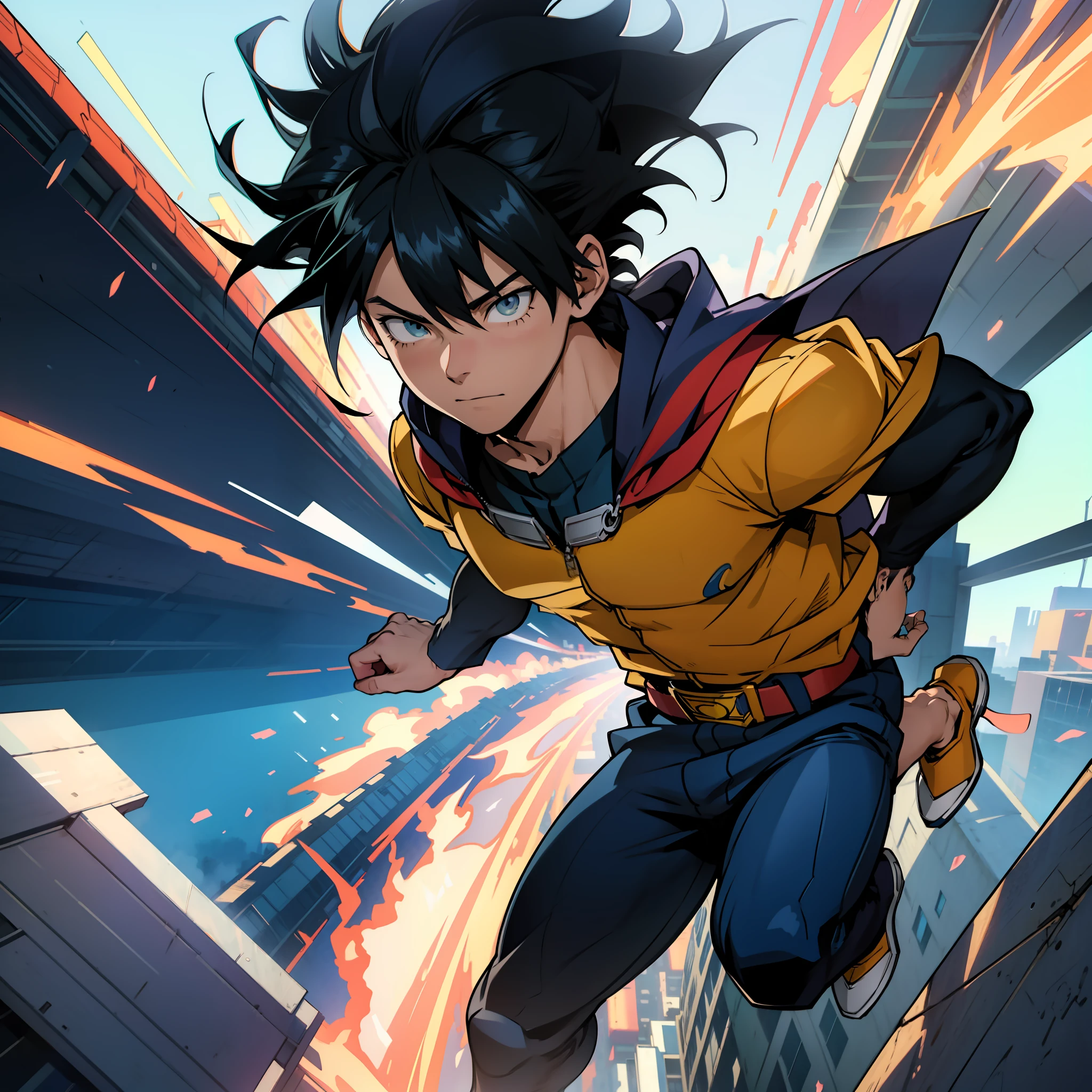 Anime - style photo of a young man in a jacket, izuku midoriya, trigger anime artstyle, high quality anime artstyle, badass anime 8 k, boku no hero academy style, anime wallaper, anime wallpaper 4k, anime wallpaper 4 k, kentaro miura art style, high quality fanart, anime art wallpaper 8 k