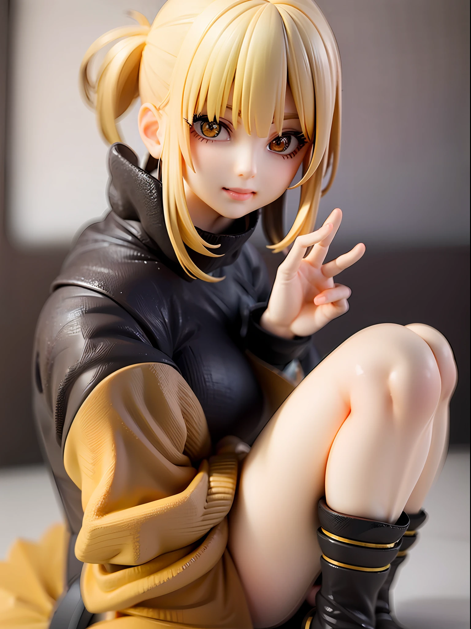 1girl,himiko toga,blonde hair,yellow eyes,bored expression, crouched,facing viewer,looking at viewer,good hand,good finger,masterpiece,extremely detailed CG unity 8k wallpaper, best quality,32k,focus sharp,