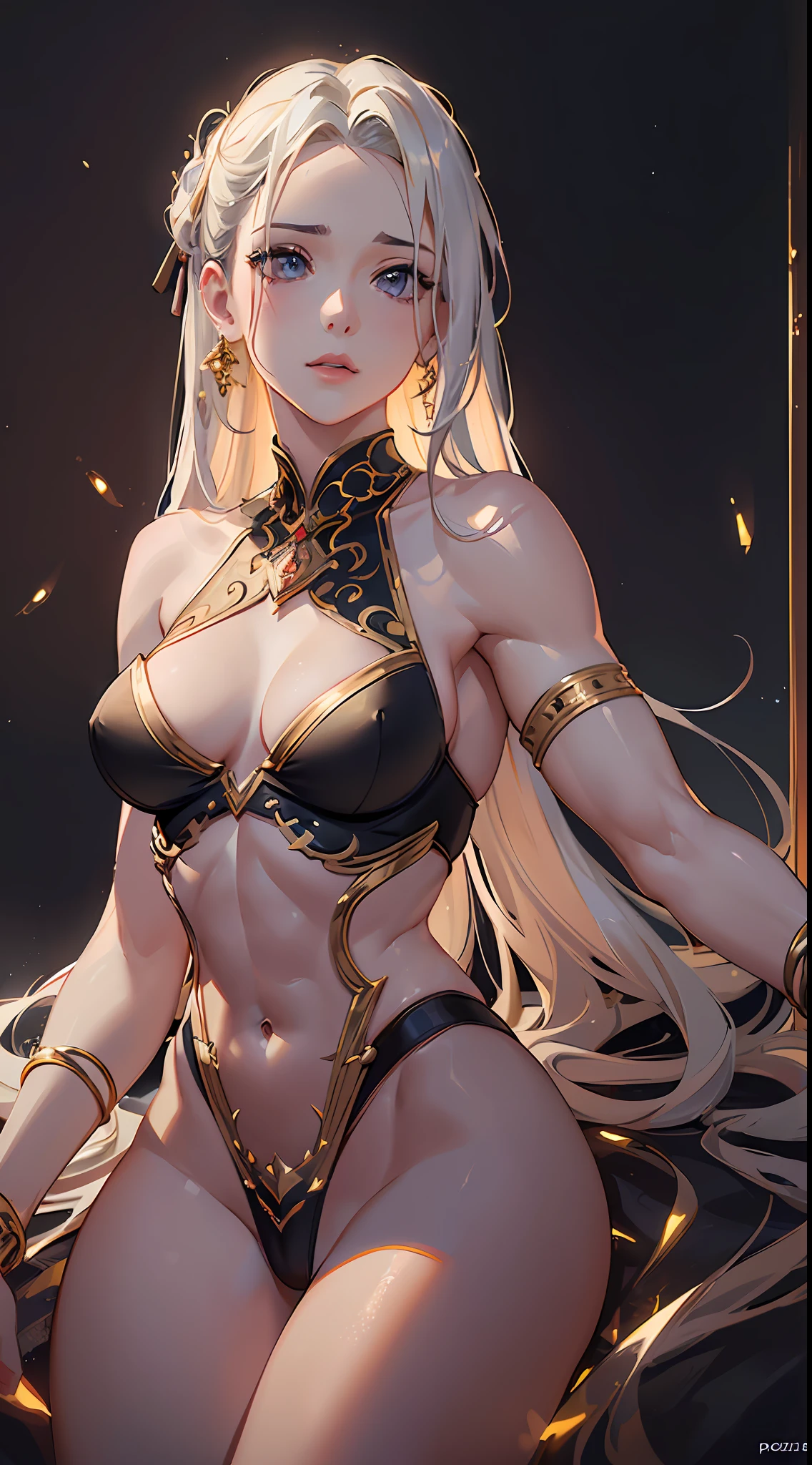 (photorealistic:1.3), ultra detailed, beautiful and aesthetic, masterpiece, best quality, lifelike rendering, moody lighting, 1girl,solo, petite, muscular, sleeveless sexy dress, small breasts, cleavage, (glowing ambiance, attractive beauty, enchanting radiance, luminous lighting, ethereal atmosphere, mesmerizing glow, evocative hues, captivating coloration, dramatic lighting, enchanting aura)