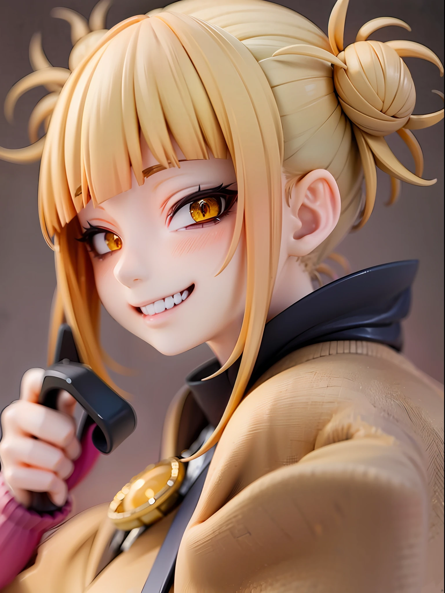 1girl,himiko toga,blonde hair,yellow eyes,bored expression, claw pose,facing viewer,looking at viewer,good hand,good finger,masterpiece,extremely detailed CG unity 8k wallpaper, best quality,32k,focus sharp, evil smile