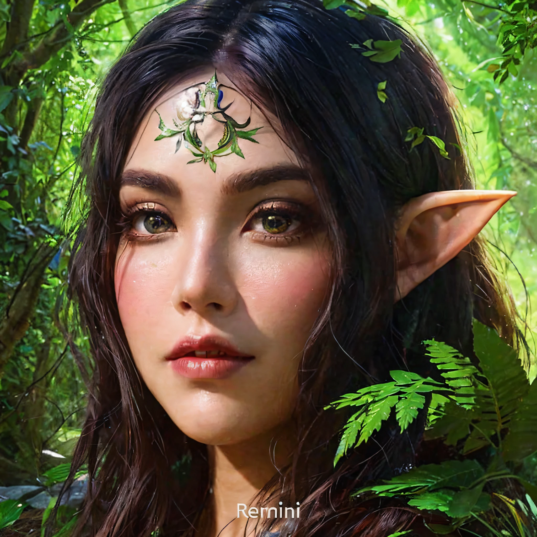a woman with elf makeup, portrait of an elf queen, elven, beautiful elven princess