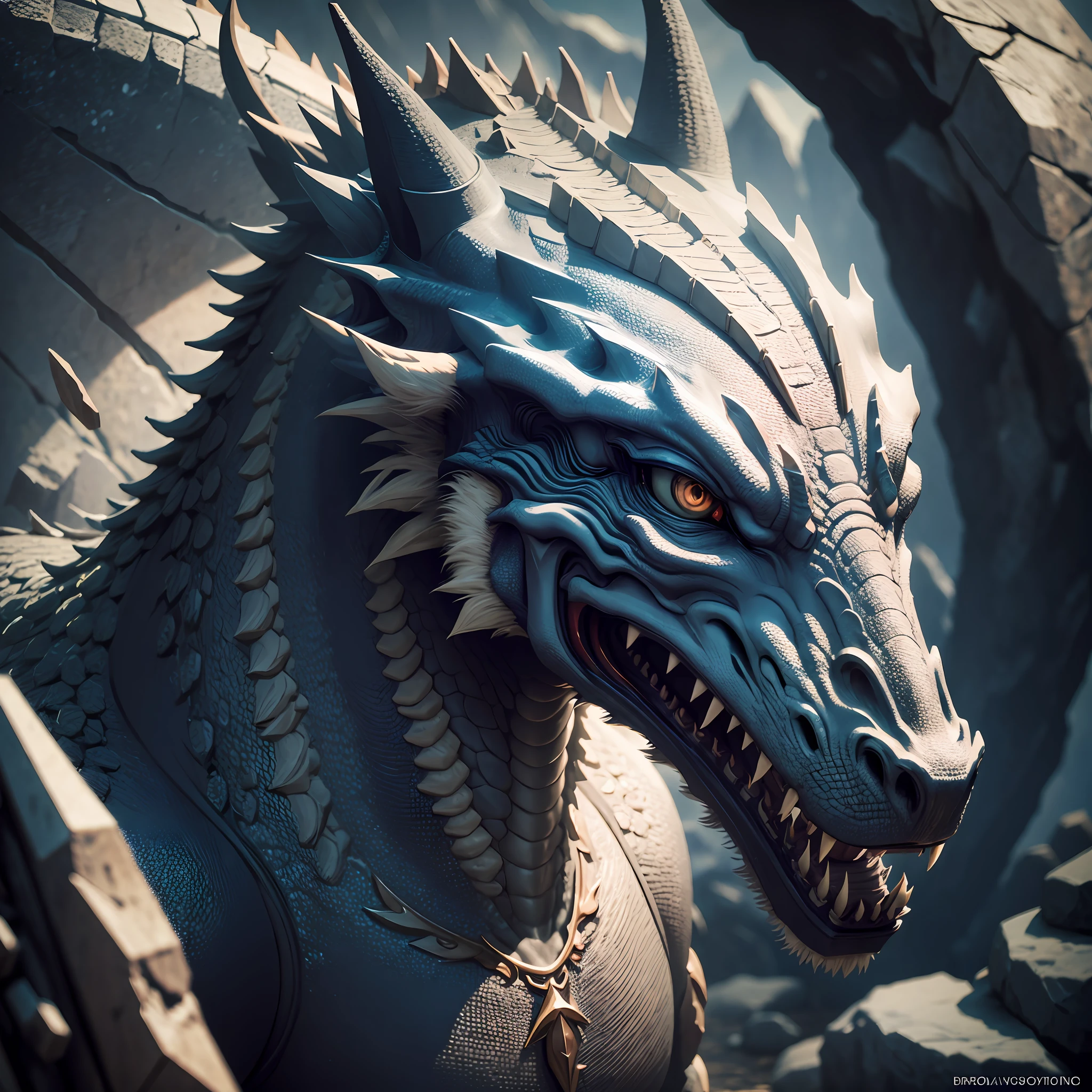 Stone dragon, ultra realistic, cinematic focus, portrait, 8k quality, details --auto --s2