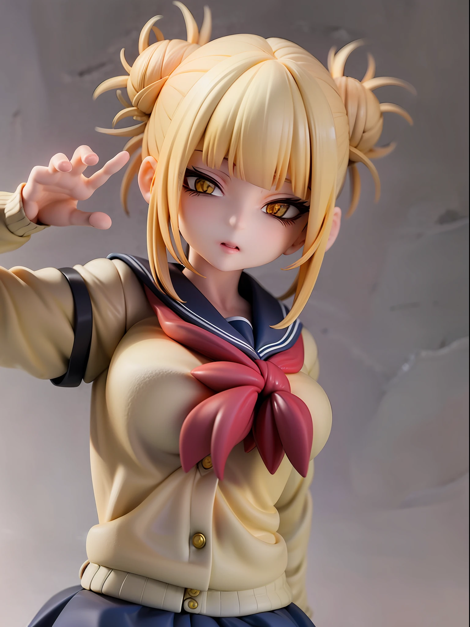 1girl,himiko toga,blonde hair,yellow eyes,bored expression, claw pose,facing viewer,looking at viewer,good hand,good finger,masterpiece,extremely detailed CG unity 8k wallpaper, best quality,32k,focus sharp,