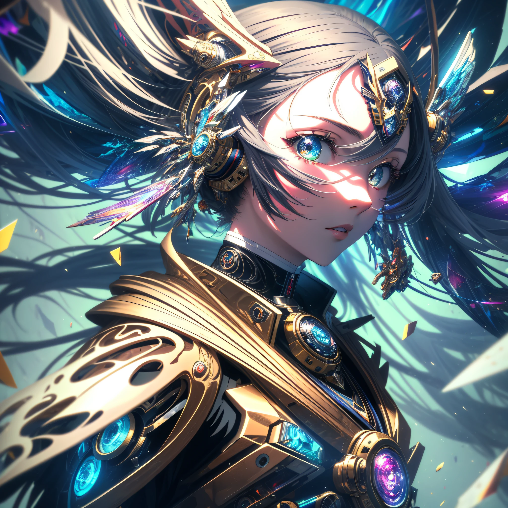 (masterpiece, top quality, best quality, official art, beautiful and aesthetic:1.2), (1girl:1.3), extreme detailed,(fractal art:1),colorful,highest detailed, mecha musume, mechanical parts
