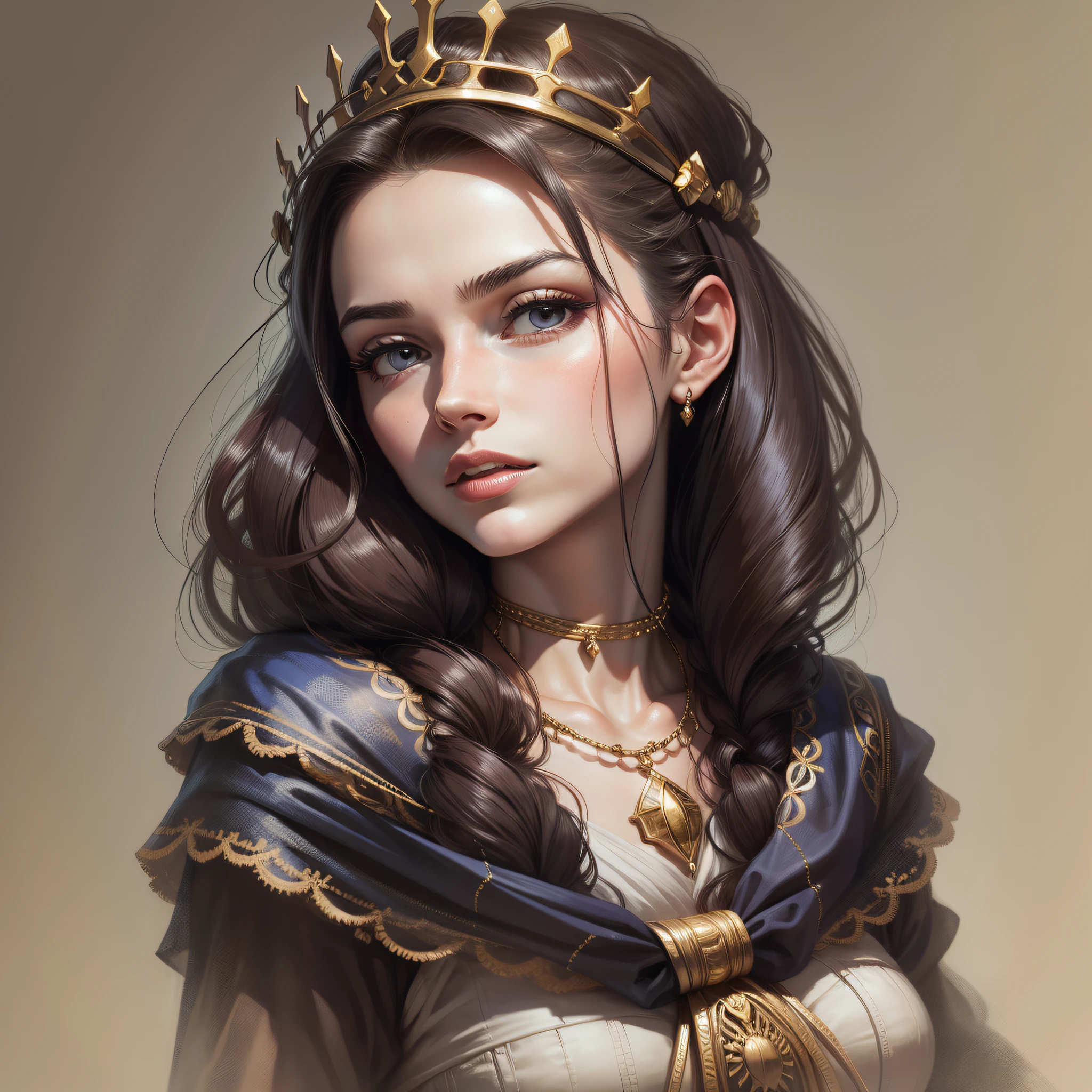 Beautiful queen tied with rope
