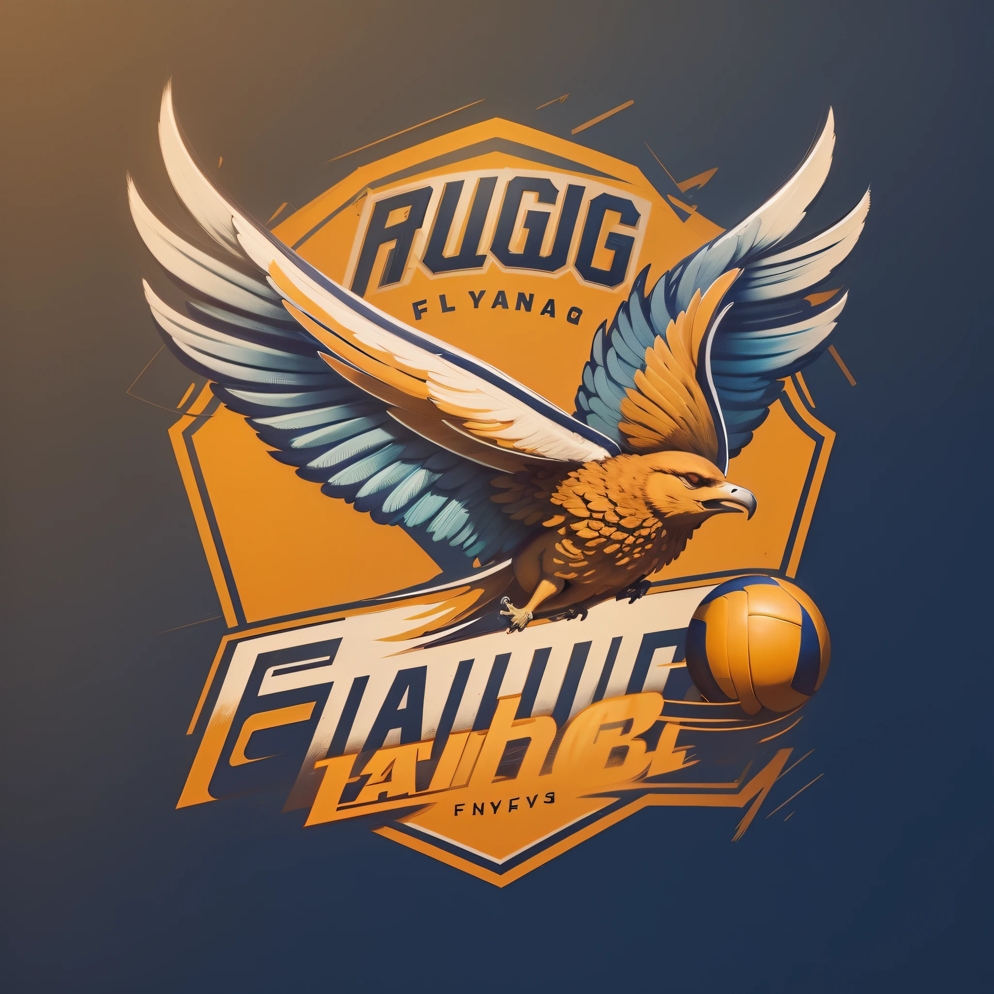 A logo for a volleyball team whose name is "Flying high" --auto --s2