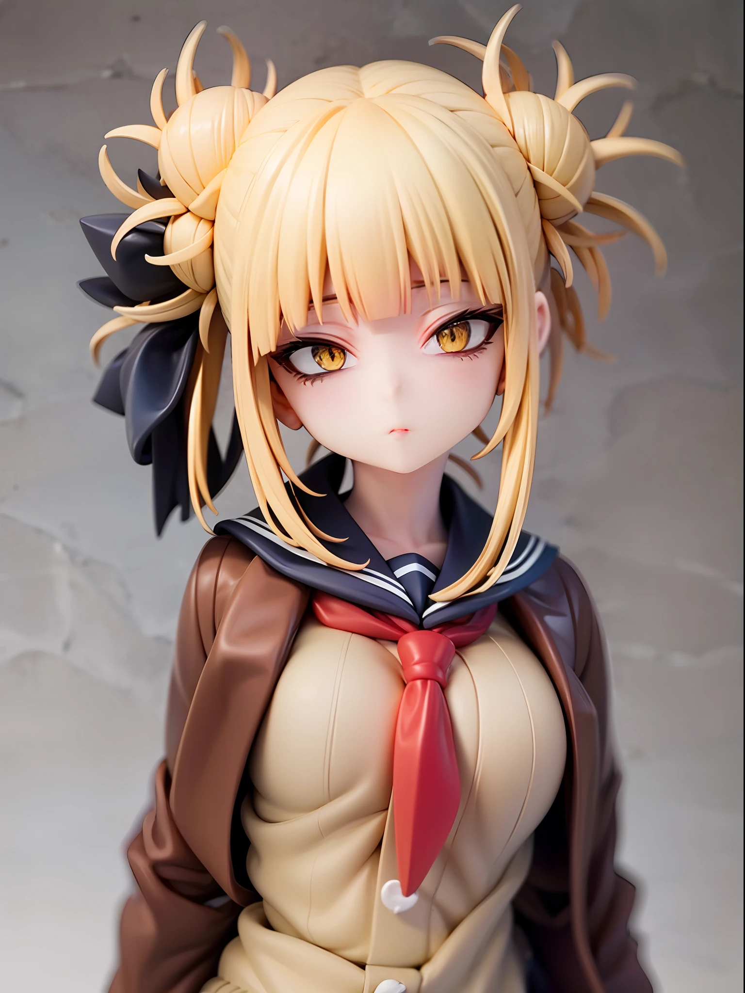 1girl,himiko toga,blonde hair,yellow eyes,bored expressionhold a cutter,facing viewer,looking at viewer,good hand,good finger,masterpiece,extremely detailed