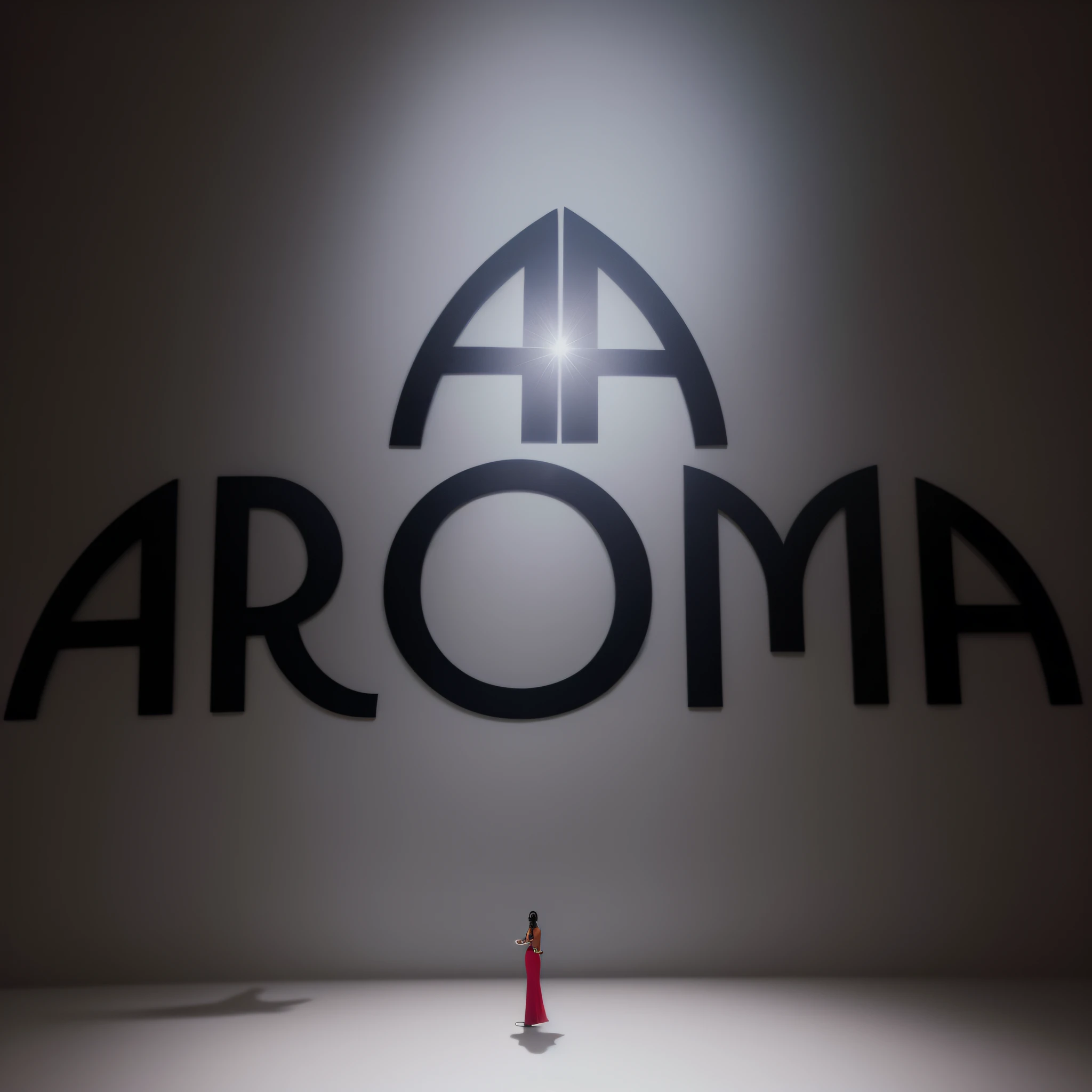 scent sign on a wall with a logo on a fashion show, 3d image, 3d logo art, 3d corporate logo, aurora, tokio aoyama, acronym, by Antonio Rotta, aoshima, letter a, armani, rounded logo, alexandra fomina, inspired by Louise Abbéma, by Arturo Rivera, panorama, logo, chroma, two beautiful women, black skin, african, wearing elegant clothes,  parading on the runway of the fashion show,