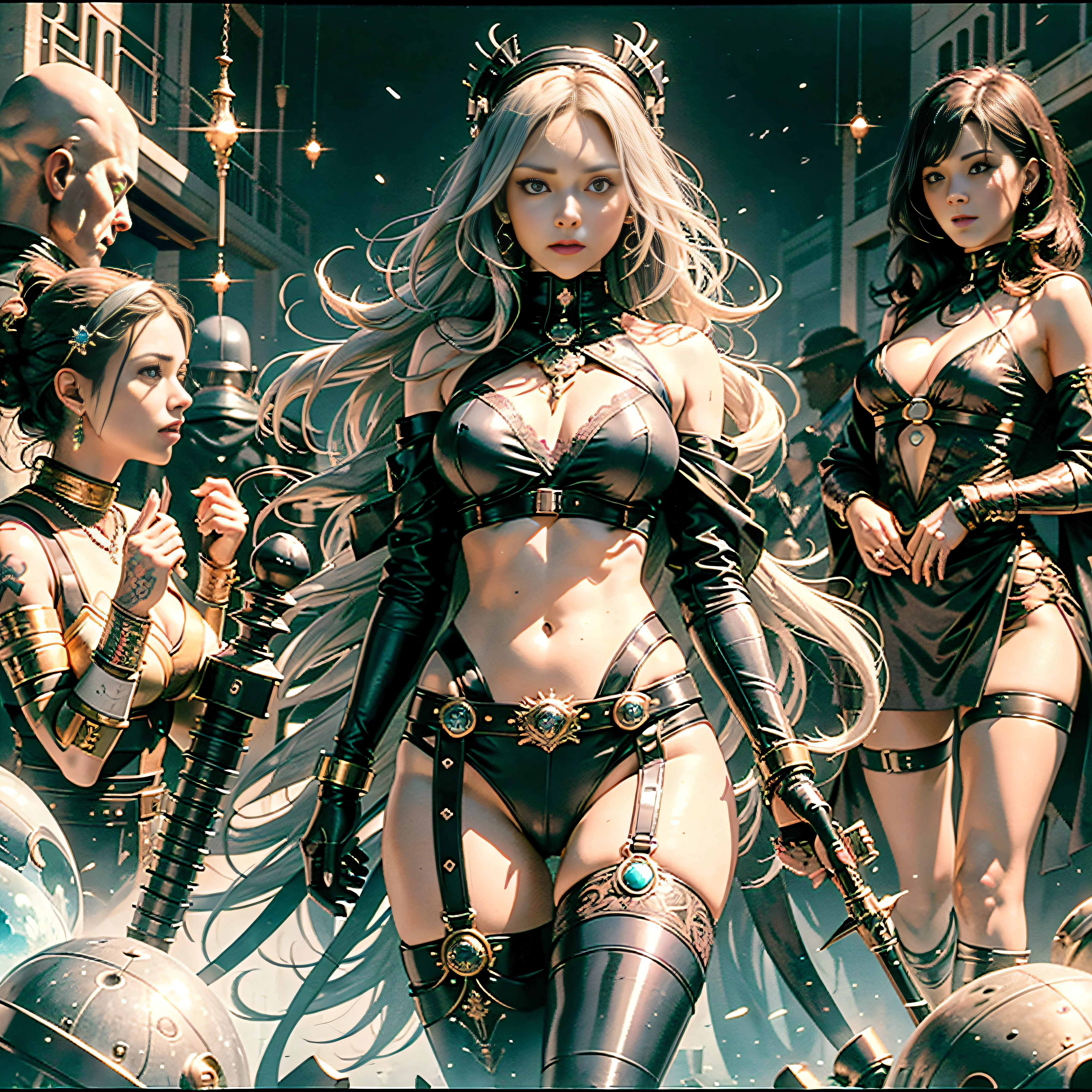 Fututiste Scene "Star Wars BattleShip" crusader Diplomatic conceptual glamorous 3 females pure key aesthetic "Heavy Metal" lower:1.3 close:1.3 fire-follets Will-o'-the-wisp "luis Royo" dazzling walking slow motion playing Cosplay "Princess Laia":1.3 "Daisy Ridley":1.3 "Nathalie Portman":1.3 Baroque jacket 38years Light luminescence ultra pro-photorealistic optimal detail qualities precise details:1.3 DSLRs max resolution perfection enhanced graduated Octane rendered UHD XT3 16K DSLR HDR UnrealEngine5 real analog shadows:1.4 3dcg sharpened body:1.4 faces:1.4 cheekbone effects embarrassed max beautiful:1.4 saturated:1.4 eyes:1.4 turquoise lazulis opals open mouth teeth obvious smiles dark hairstyles short bangs:1.3 ecstatic:1.0.1 fixed floating jacket symmetrical body athletes oiling cape levitating shoulders off:1,0.1,1 white shirt lace clavicles papillotes felt corsait gothic navy thick leathers varied breasts pointed:1.3 satin Supports Bikini Skirt:1.3 fringes matching silks Loose swinging spinels navel:1.3 revealing waist chastity belt silver ornate padlock Gold scarlet pubis-hairy obvious covered:1.4 underwear thighs legs garters bulky stainless steel boots gothic ornate onyx ruby invokes delicate Toys "Darth Vader" familiar robot (EOS R6 135mm 1/1250s f/2.8 ISO400) Mechanized adaptable gadjet mannequins "Bruce Weber girls raw etc.supports fully dressed armor chrome Mandalorian heavy metallized covered flat bands fathoms richly decorated coppers:1,2 fullbodye Carbonites rune ornate pearl embroidered glyphs lava weapon dramatic plasma Tourmaline silver handle engravings lava incandescent Cargo laser DoF equirectangular 360 depths:1.3 background:1.3 DoF [(masterpiece 1,3) (Willi Baumeister:1.1) (John T. Biggers:1,2)::17 DoF Alessandro Casagrande, Greg Rutkowski DoF Sally Mann Guweiz and James Jean DoF tattoo CGSCOSITY DoF Michelangelo