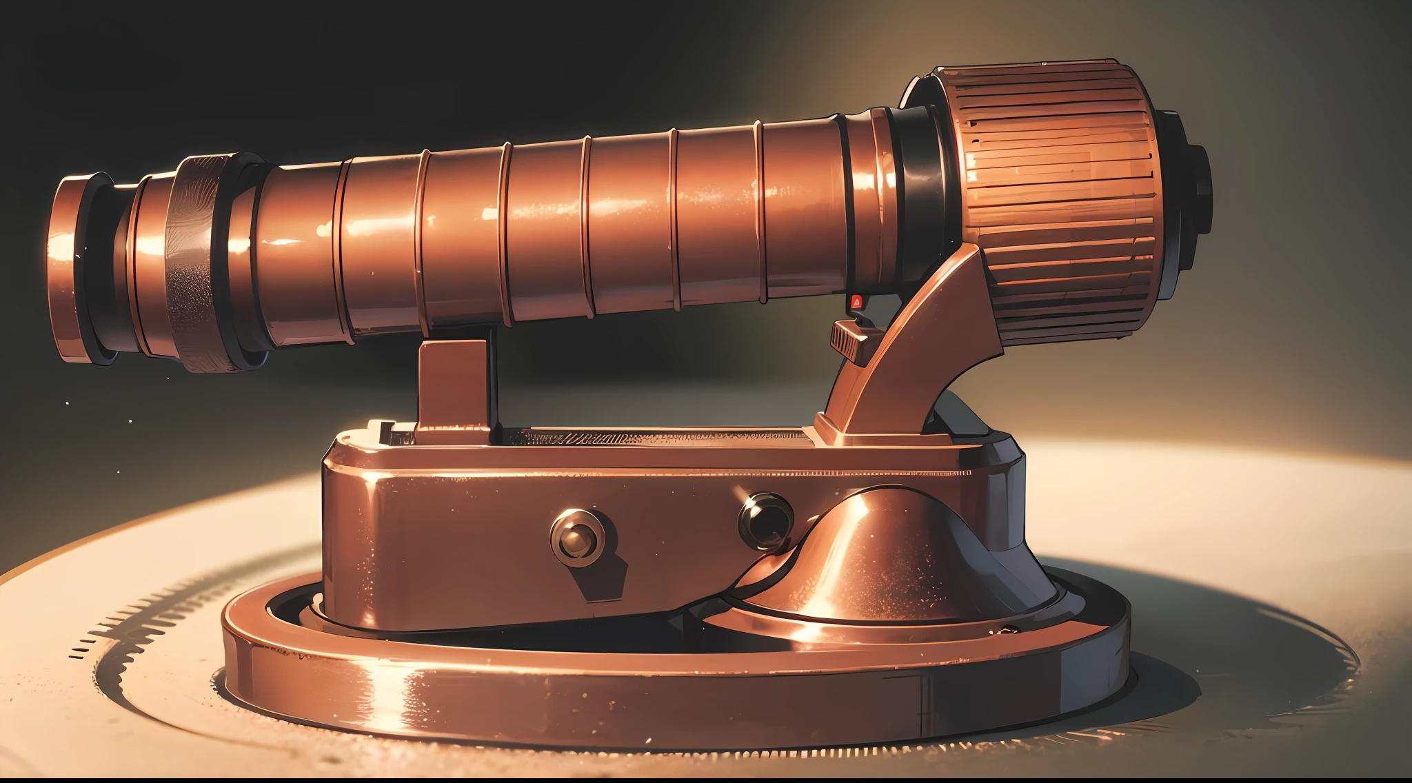 Navigation telescope without old tripod of worn copper. just the whole object in the scene, black background --auto --s2