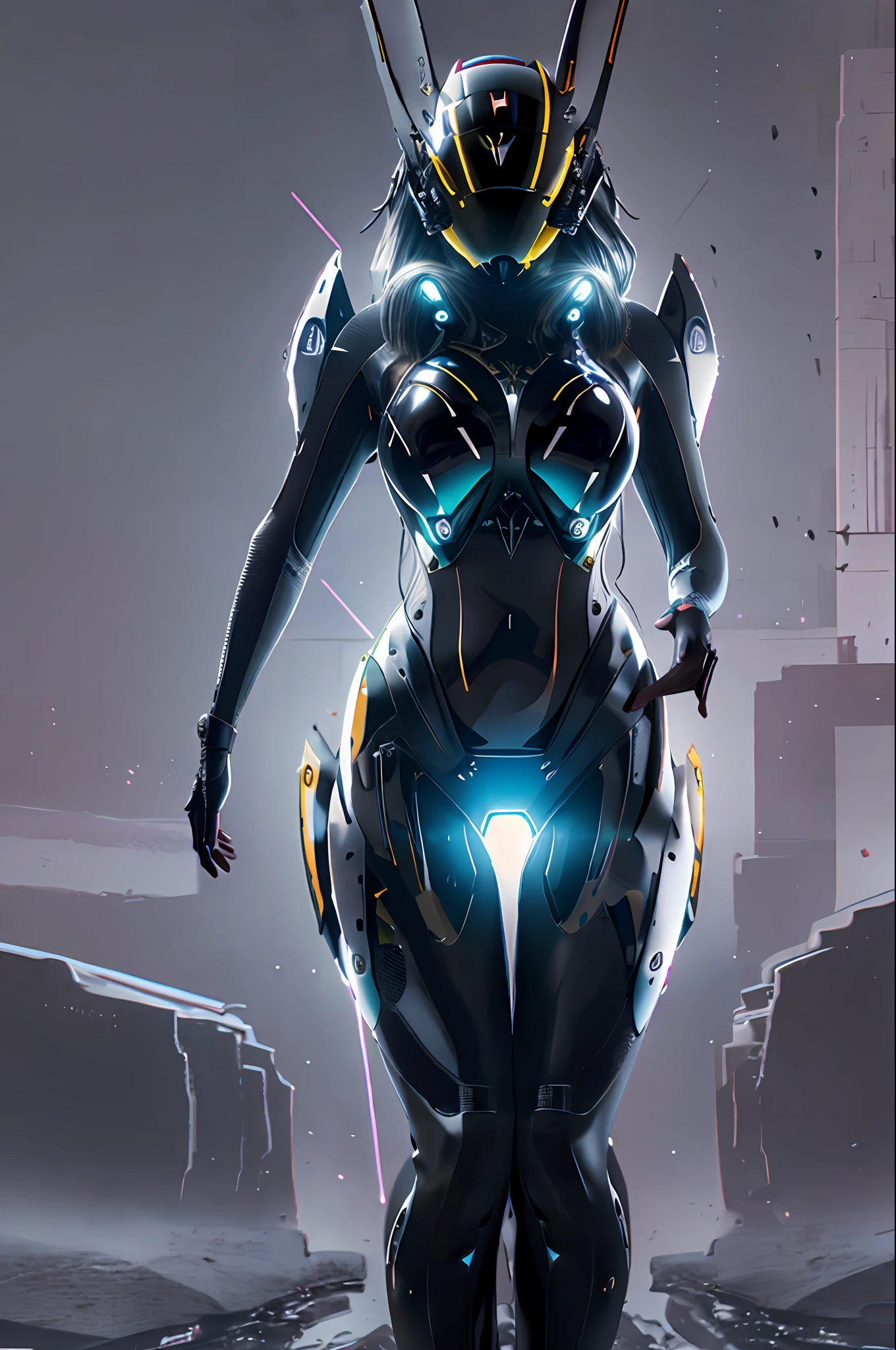 solo, Raw photo, realistic, masterpiece, best quality, high resolution, ultra detailed, offical arts, unity 8K wallpaper, offical wallpaper,  moody atmosphere, chiaroscuro, celty, 1girl,1female, helmet, bodysuit, black bodysuit, skin tight, biker clothes, animal jackal ears, bikesuit, leather, (huge breasts:1.3) , slim waist, night, moonlight, gloves, (unzipping), innerboob, pose, a person in a cyberhelmet, white cyberhelmet, fantastic, close up, motion lines, buttom up top down,  bent over, hyper detailed, neon lights, neon colors, (cyberpunk), reflections, shining, sparks,   (shy and seductive posture arching your back down), tron, thron, side view, intricate background, presenting her huge chests,