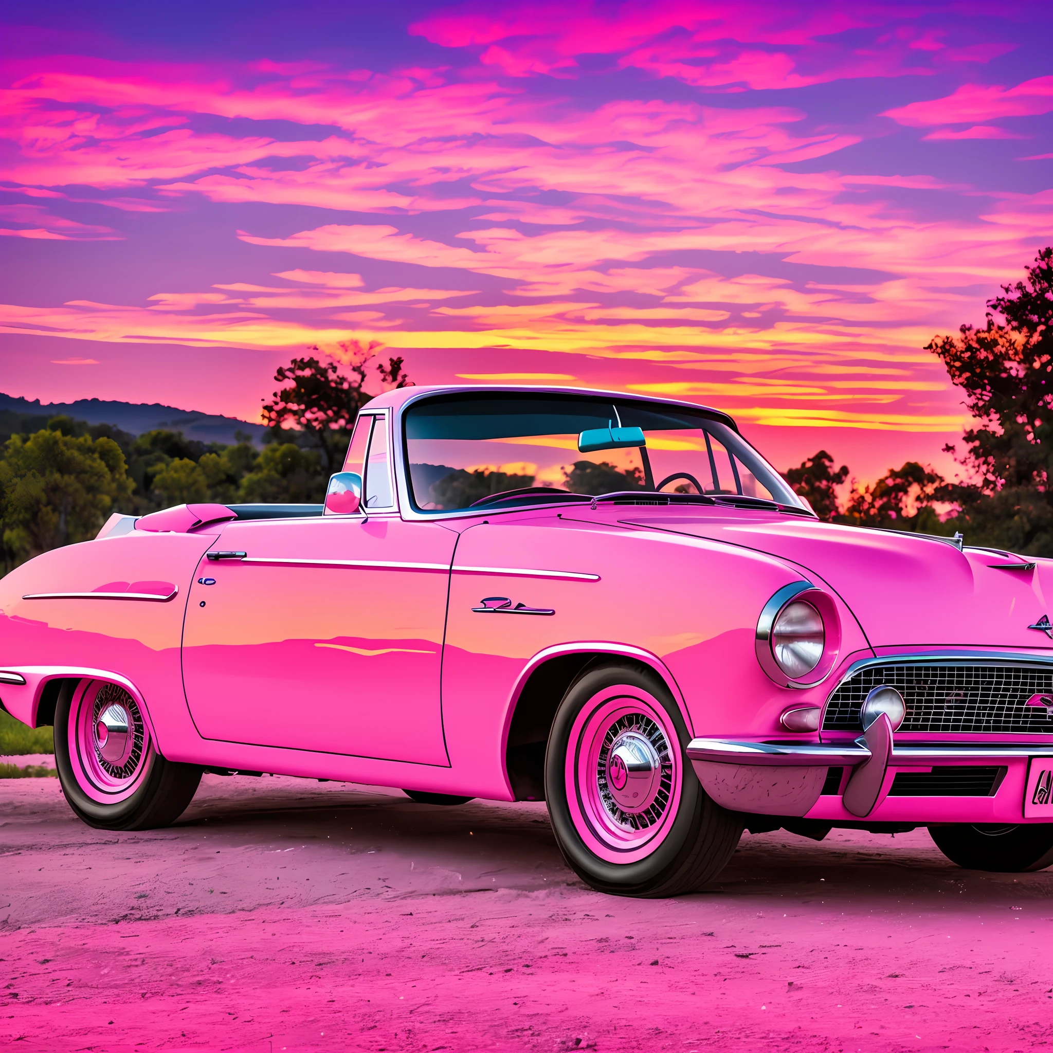 (best quality, 4k) retro sunset pink --auto --s2