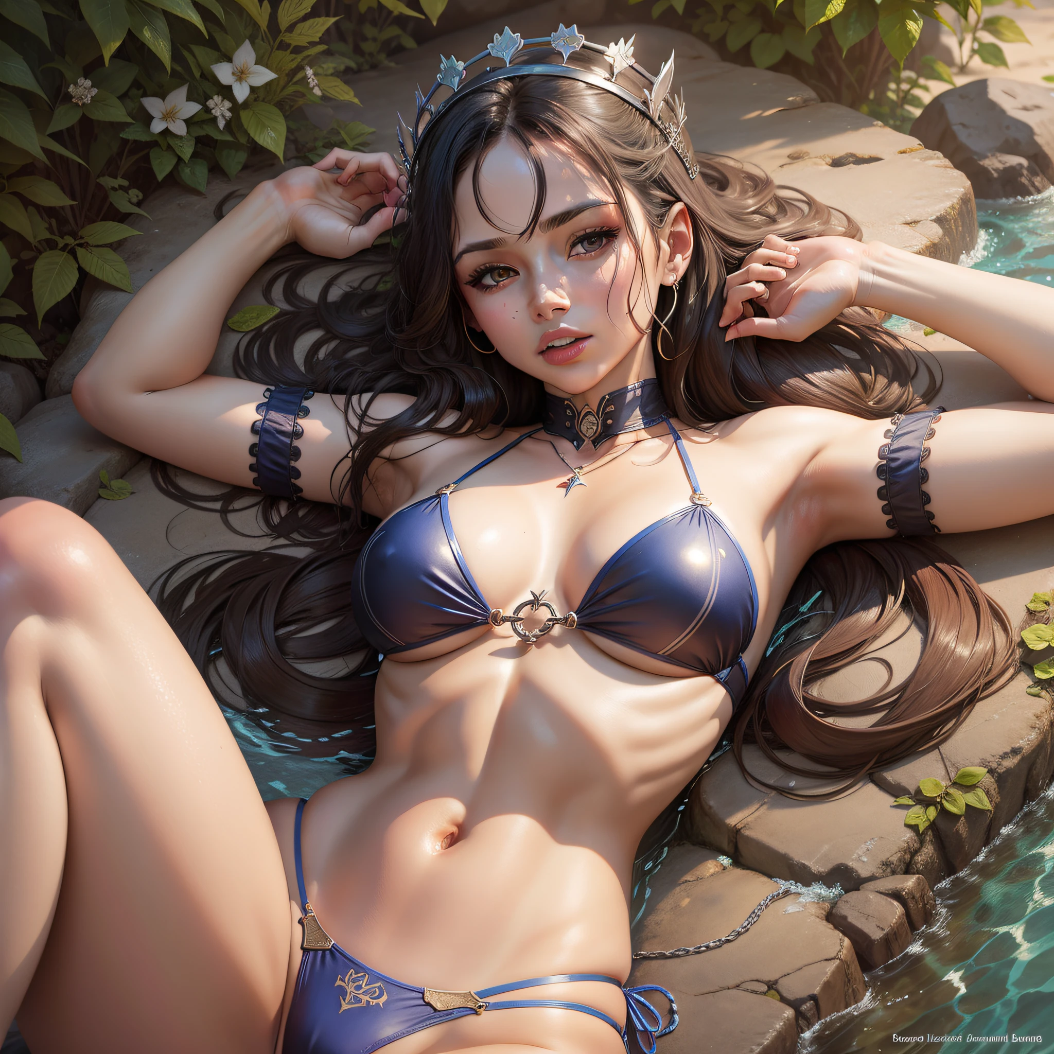 Queen of Hogtides, bikini, lying beauty