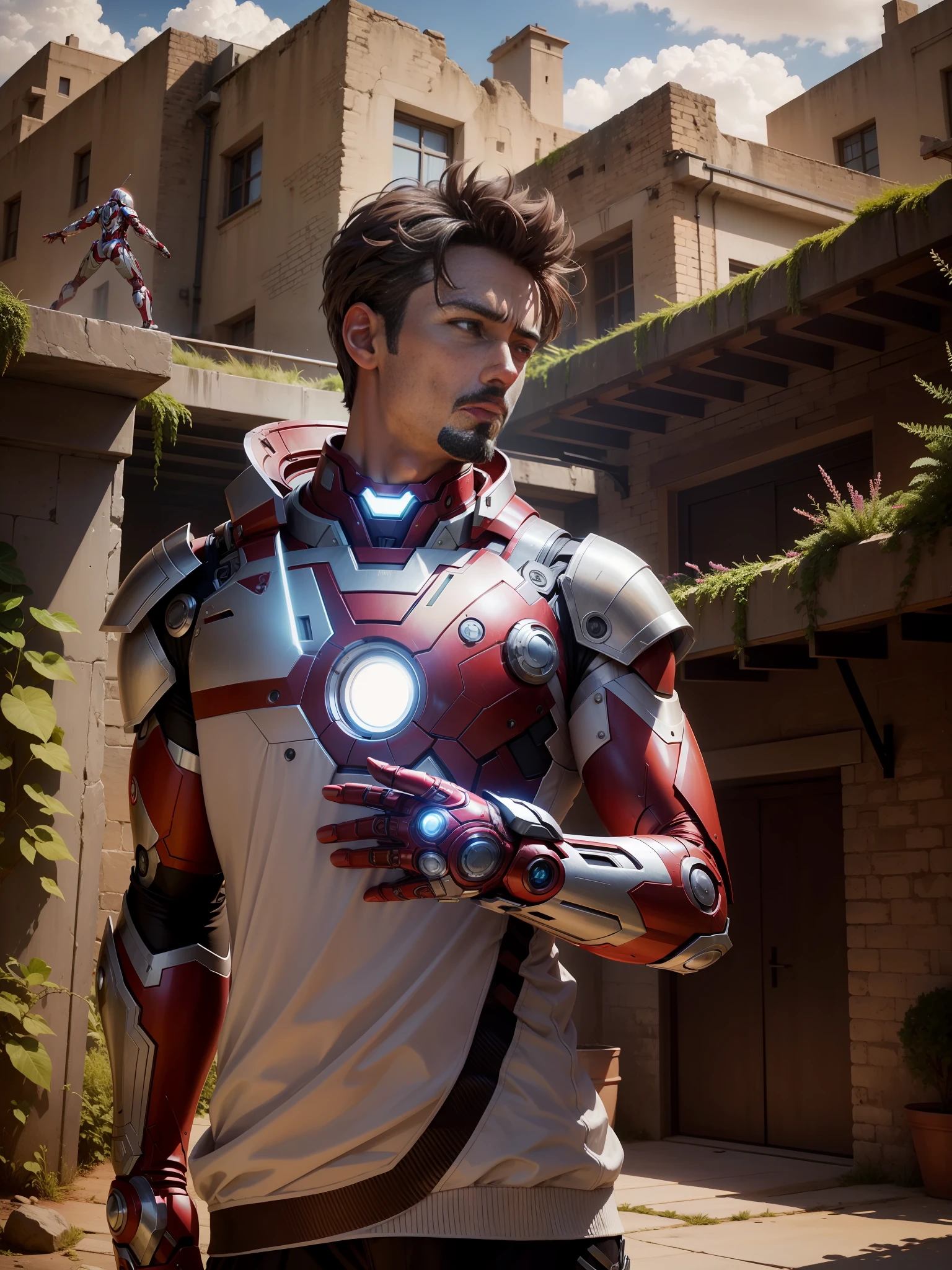 Armor hiron men iron man flying scratch on the head