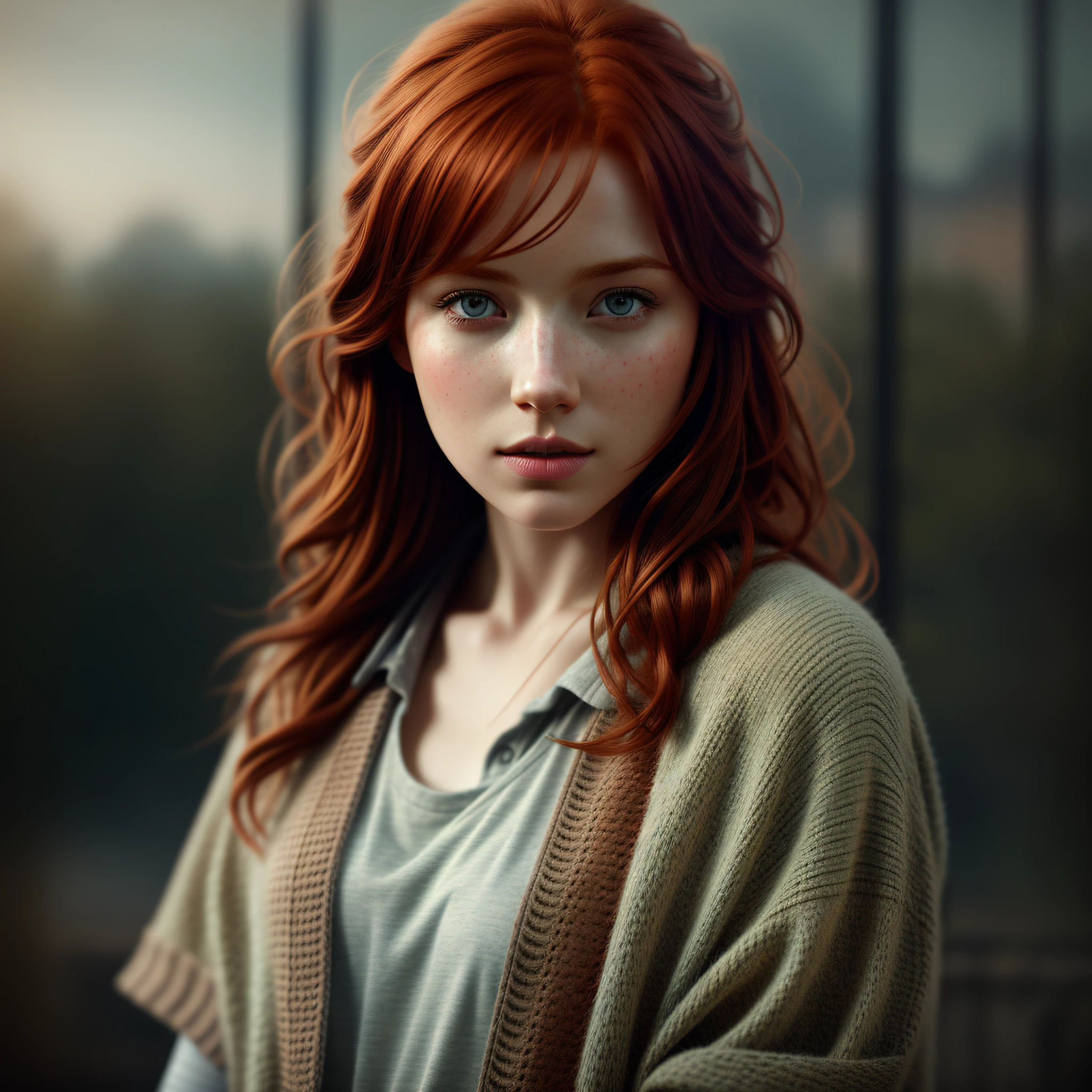 redhead girl,, epic realistic, faded, neutral colors, (hdr:1.4), (muted colors:1.4), (intricate), (artstation:1.2), dramatic, intricate details, (technicolor:0.9), detailed, [[rutkowski]], intricate, cinematic, detailed