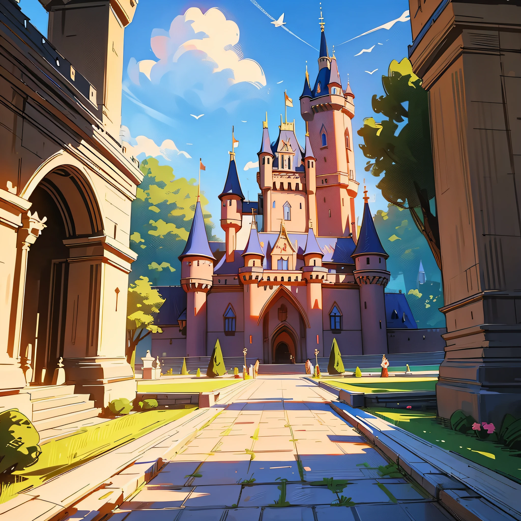 Create an image of a castle and that castle has the barbie want images of high detail. And quality --auto --s2