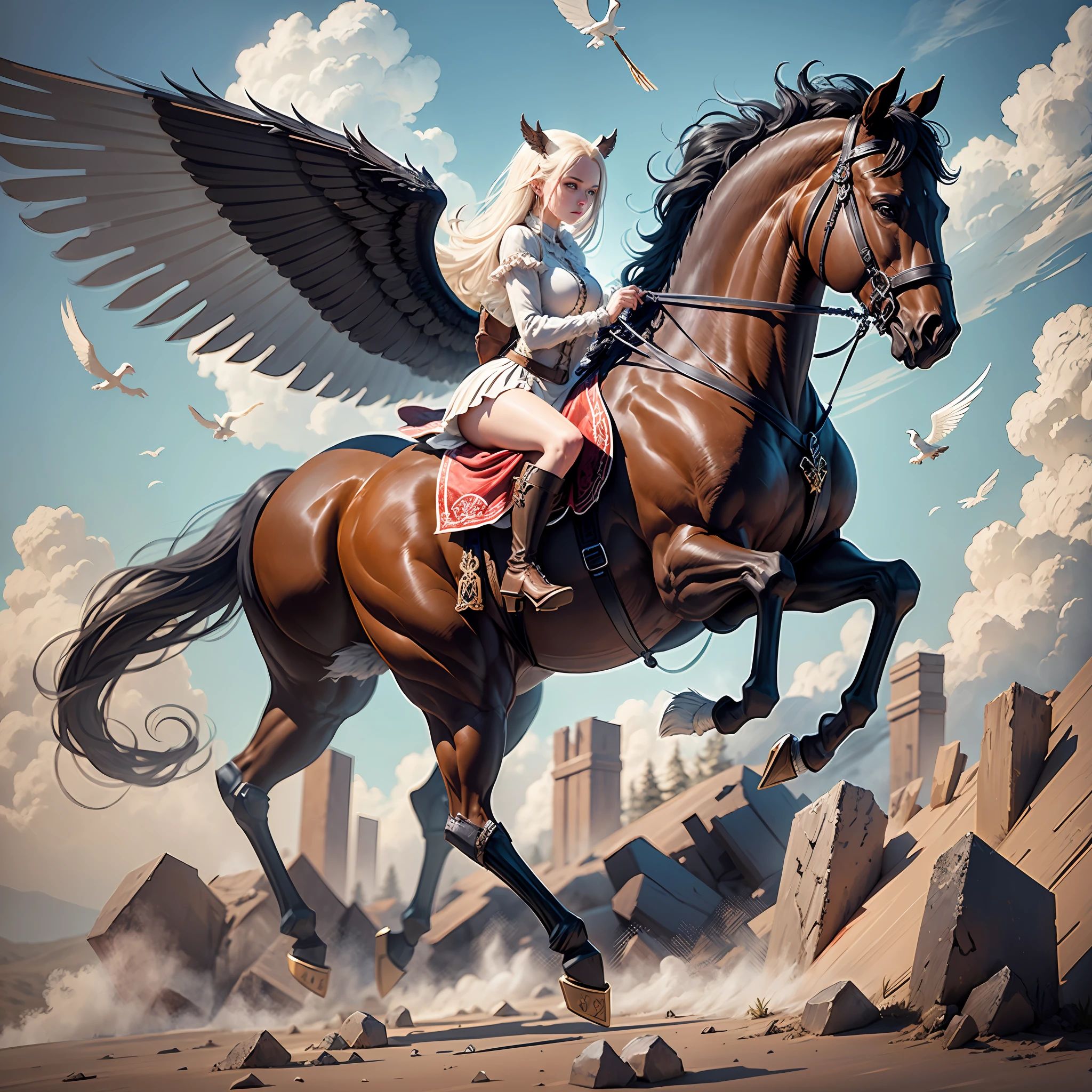 "Headless horse with wings and bloody, realistic, extremely detailed, 8k of best quality." --auto --s2