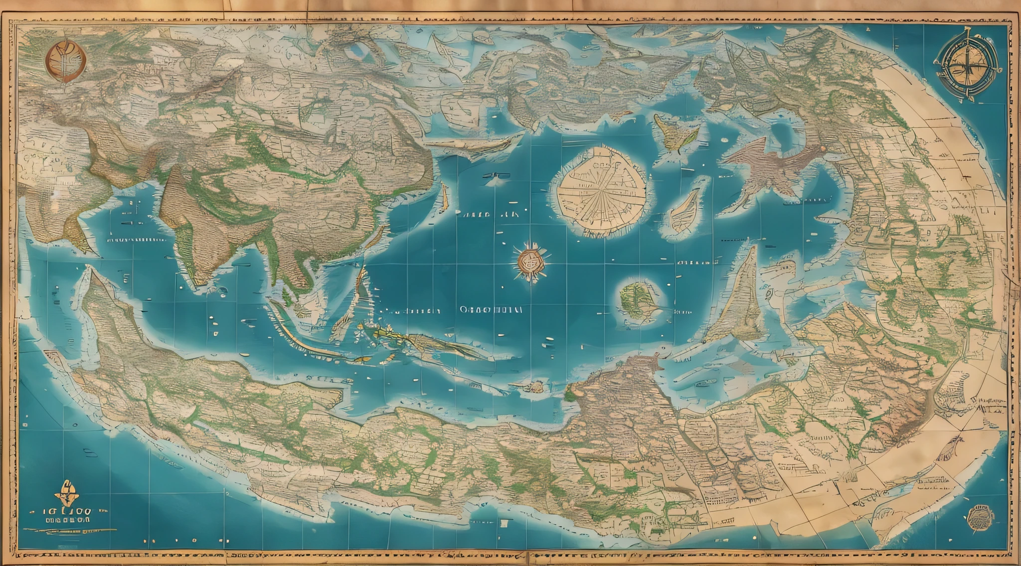 closeup of a map showing a fantastic new world with nine fantastic nations each with a race, ultra defined, ultra HD, Ultra Detailed, UHD, Cinematic, 8k