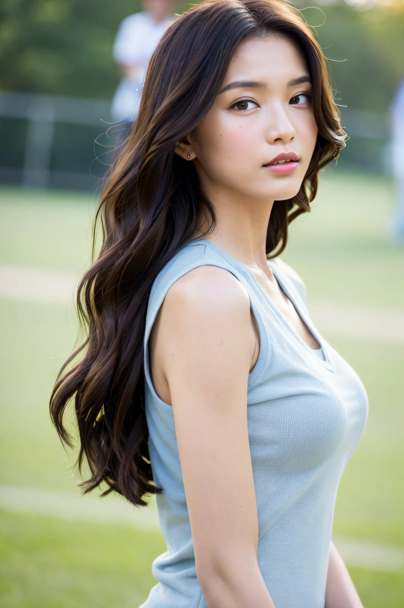 ((Top Quality, 8k, Masterpiece: 1.3)), 1 Girl, Side Shot: 1.2, Slender Beautiful Burmese Woman: 1.3, (Casual Hairstyle, Big: 1.2), Bikini: 1.3, Ultra Detailed Face, Detailed Eyes, Double Eyelids, Full Body
