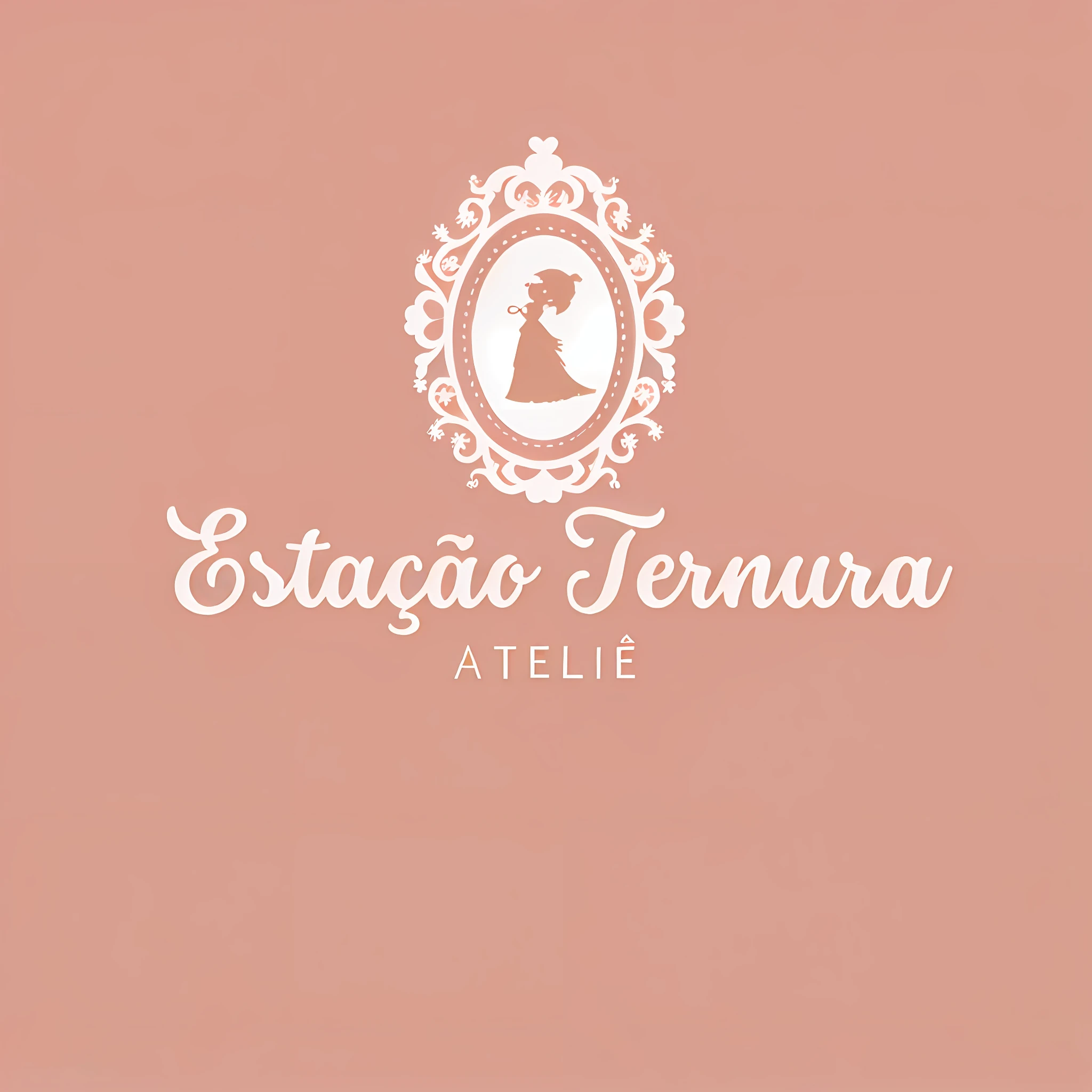 change the core to light pink, a close up of a logo for a hotel with a woman in a frame, atelier lulua, logo, logo, logotype, eterea, by Félix Arauz, terracotta, by Maria Helena Vieira da Silva, by João Artur da Silva, by Almeida Júnior, henrique alvim corrêa --auto --s2
