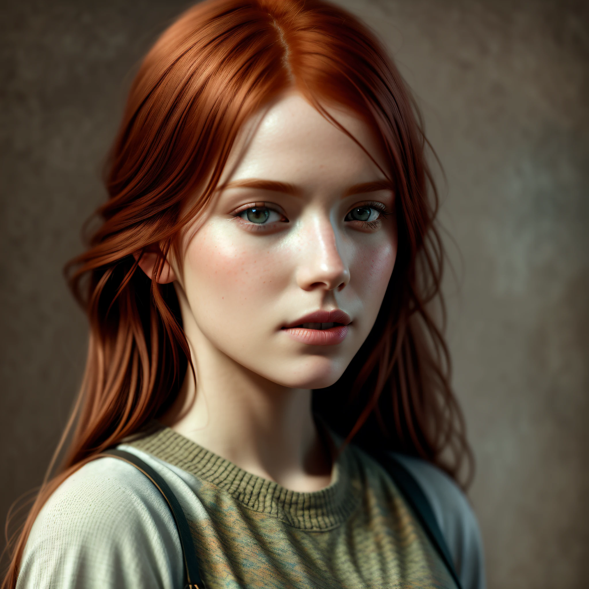 redhead girl,, epic realistic, faded, neutral colors, (hdr:1.4), (muted colors:1.4), (intricate), (artstation:1.2), dramatic, intricate details, (technicolor:0.9), detailed, [[rutkowski]], intricate, cinematic, detailed