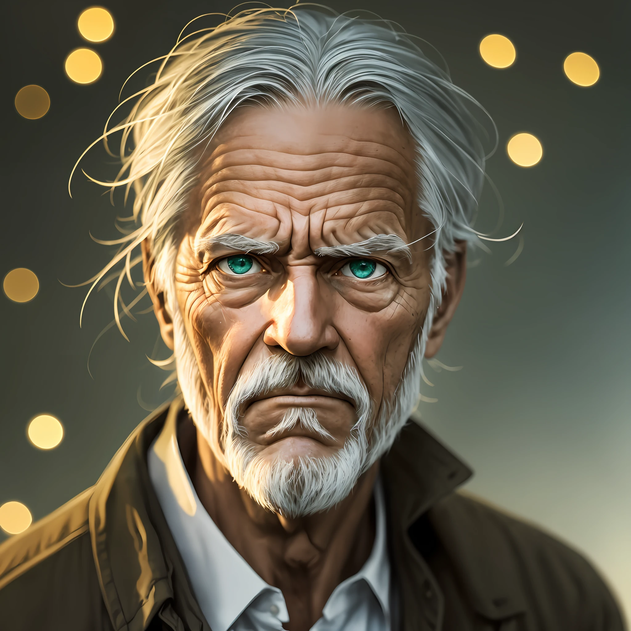 (sharp focus:1.2), an award-winning photo of an old man, green eyes, lightning backlighting, , lines on face, wrinkles, extremely detailed skin, sadness, hopelessness, bleary eyes, (deep shadows:1.1), high contrast, beautiful eyes, absurd, 8k, (high quality: 1.3), , artstation hd, concept art, detailed face and body, award-winning photography, (grumpy lighting:1.2), depth of field, bokeh, 4K, HDR (best quality), (realistic) --auto --s2