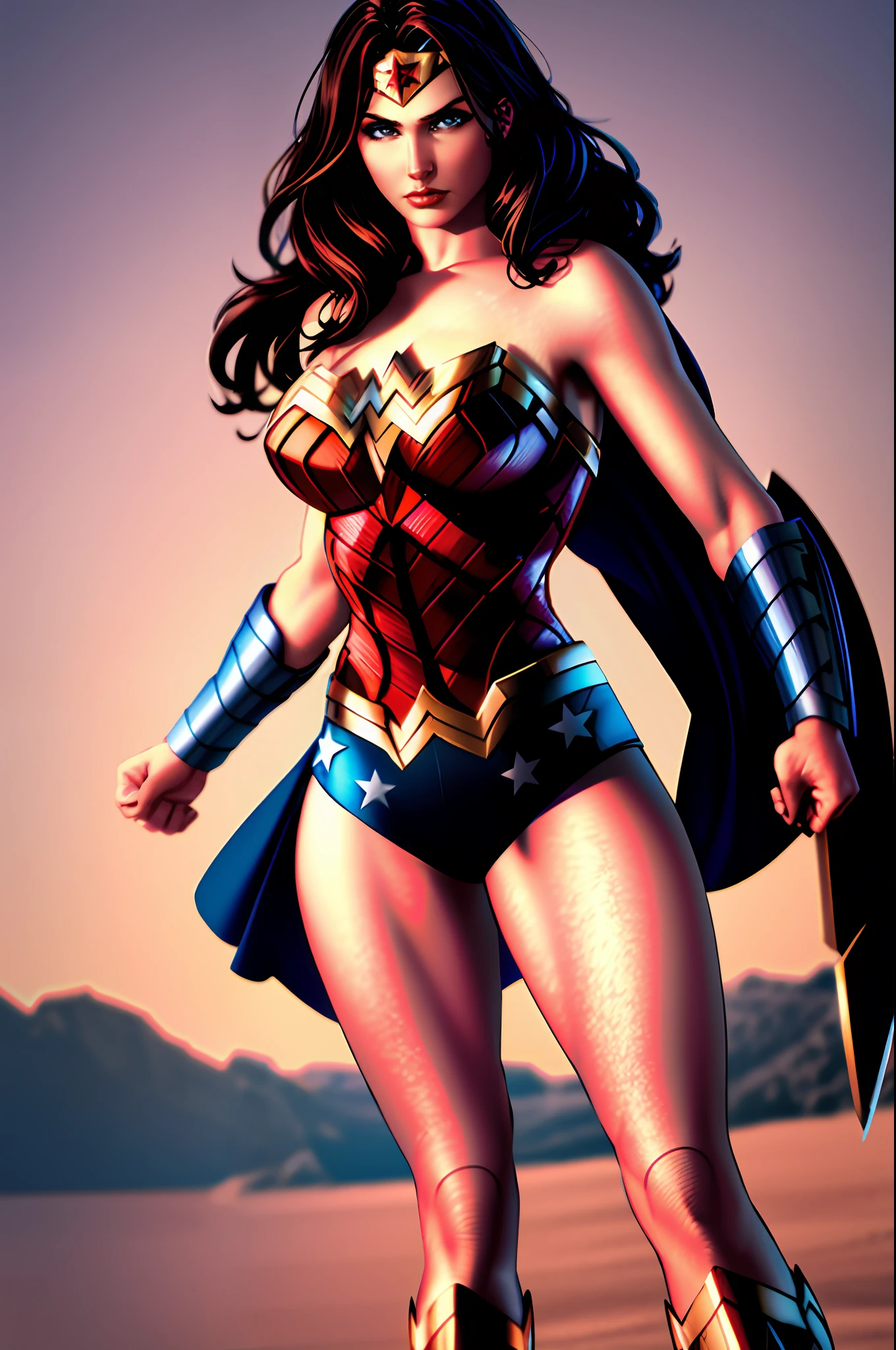Wonder woman, ultra realistic, detailed, best image quality, 8k image, 8k resolution, sexy, warrior, combat, realistic