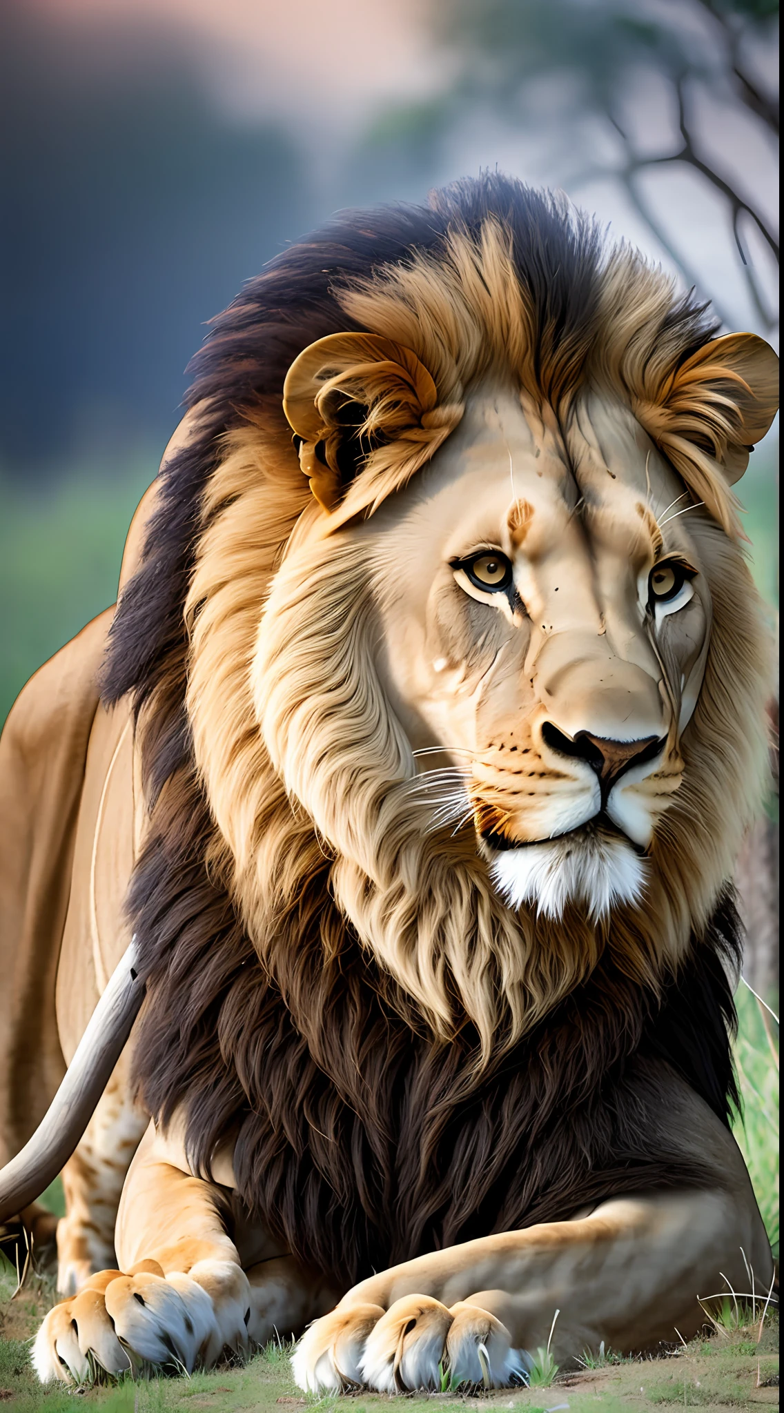 lion in a savannah, imposing, high resolution, realistic, FHD, 3:2 --auto --s2