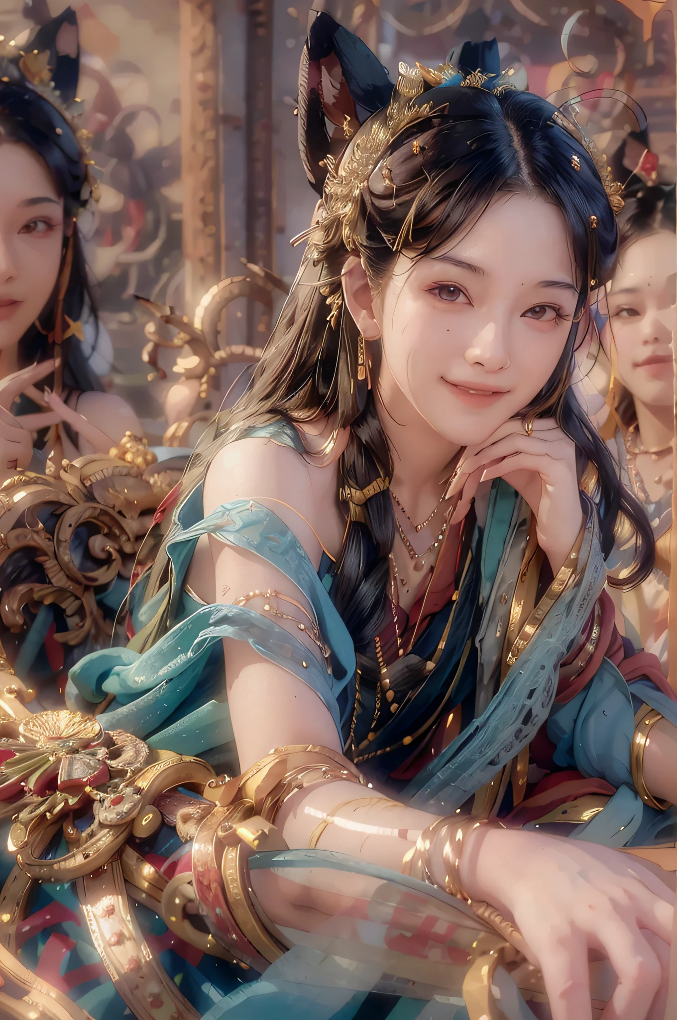 (RAW Photo, Best Quality), (Realistic, Photo Realistic: 1.3), Best Quality, Highly Detailed, Masterpiece, Hyperdetail, Illustration, 1 Girl, ((Smiling 1.8))