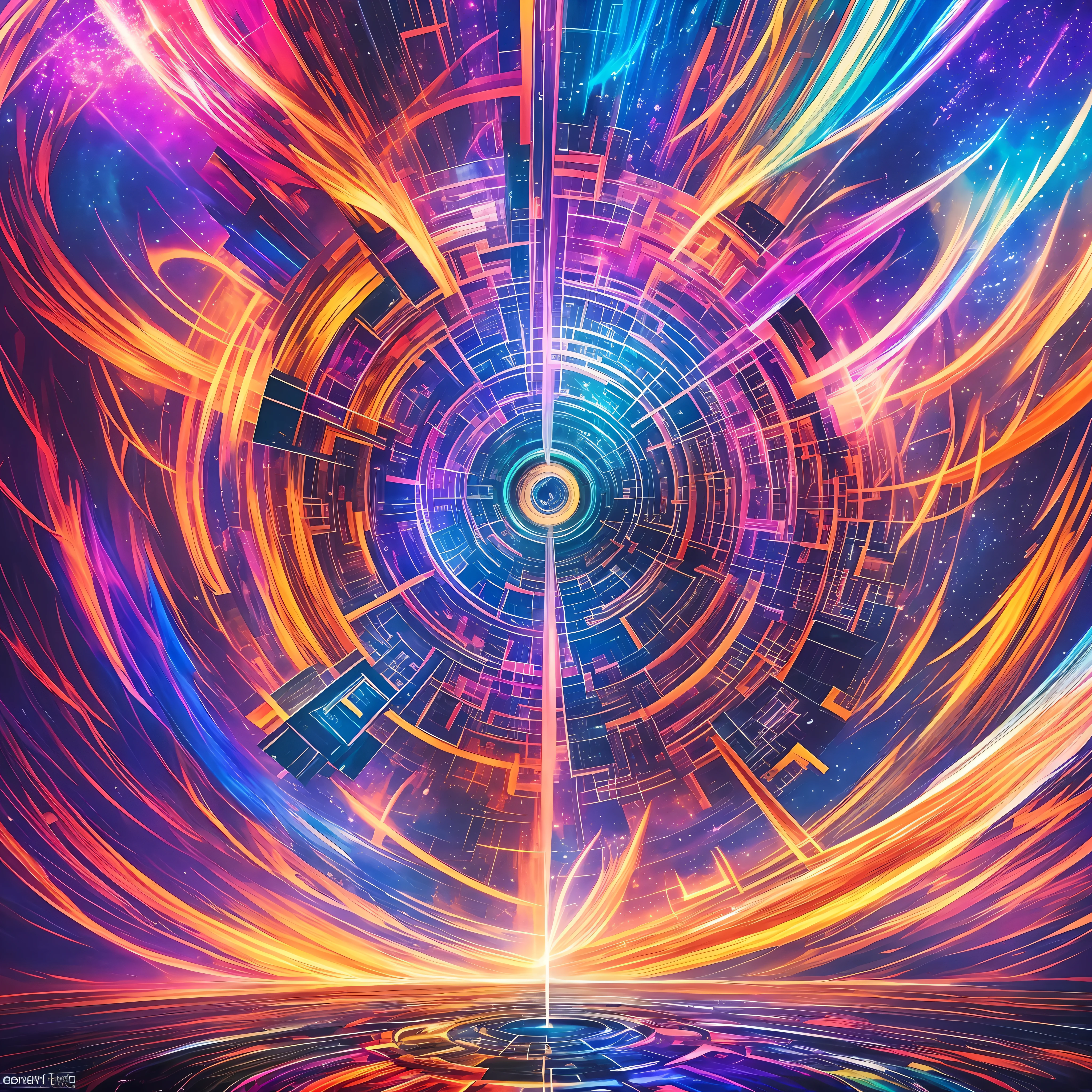 "Time Portal": A swirling vortex of colors, crackling with energy, opening a gateway to different eras and dimensions, inviting exploration and time-traveling narratives, Surrealism, color field printing, high detail, UHD, 8k, anatomically correct, cinematic lighting 4d quality, --auto --s2