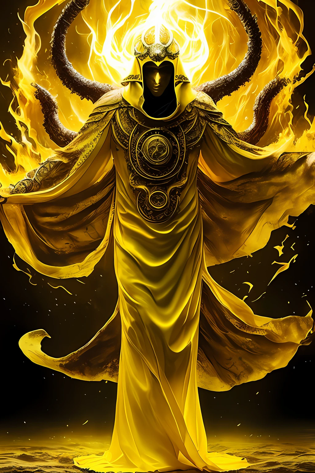 best quality, masterpiece, ultra high res, (photo realistic:1.4), surrealism, dream-like,hastur, king in yellow, a fantasy creature, Dancer, grace, elegance, captivating movements, combat agility,