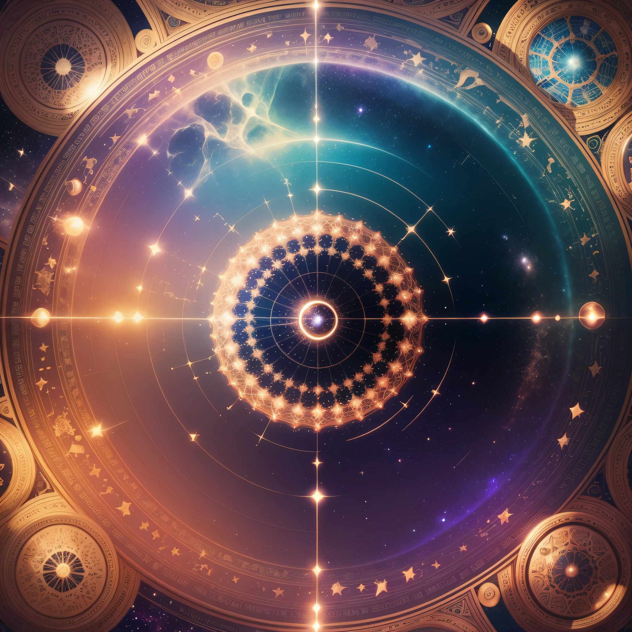 "Celestial Symphony": A cosmic orchestra composed of stars, each emitting a unique musical note, creating a celestial symphony that resonates throughout the universe, Surrealism, color field printing, high detail, UHD, 8k, anatomically correct, cinematic lighting 4d quality --auto --s2