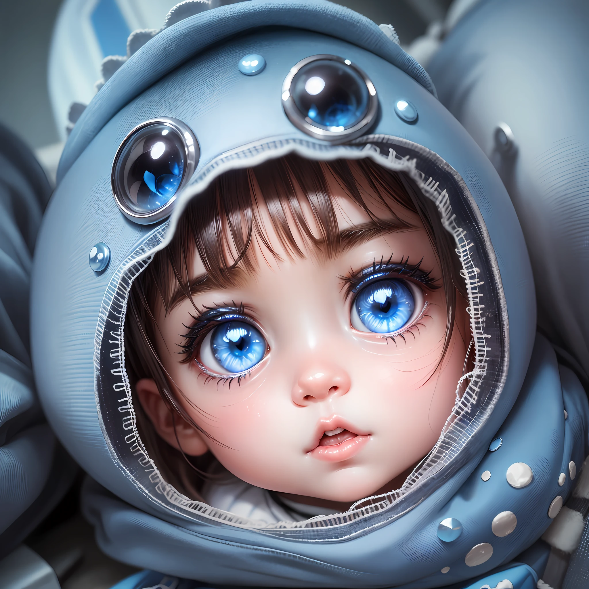 a 9 month old baby, cute, blue eyes, realistic, close UP, FHD --auto --s2