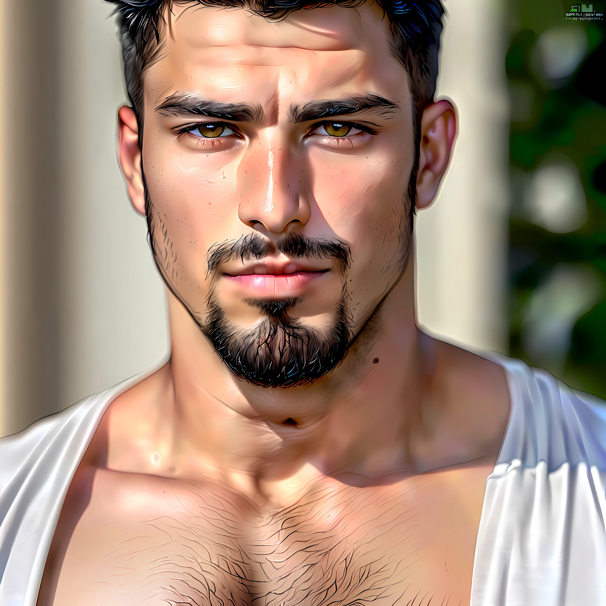 Pretty handsome latino, detailed face, best quality, high quality, skin indentation, skin pores, textured skin, analog, film grain, detailed eyes, perfect mouth, 8k, uhd, 8k uhd, closed mouth, casual clothes, beard, pale skin,