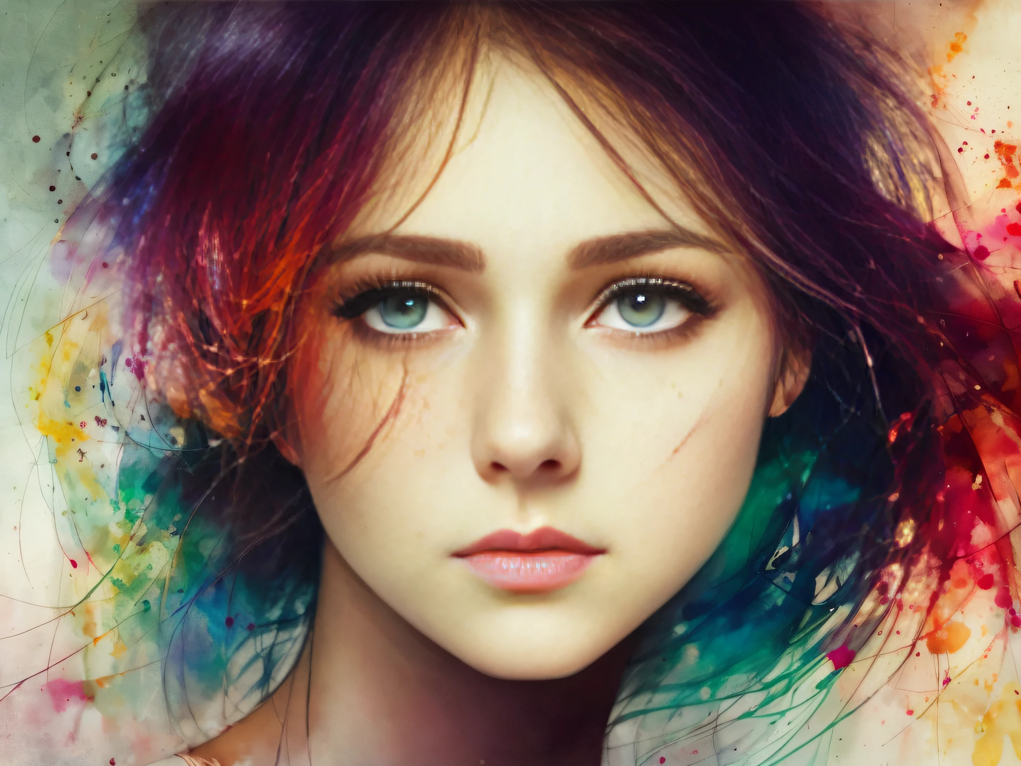 a woman by agnes cecile, luminous design, pastel colours, ink drips, autumn lights